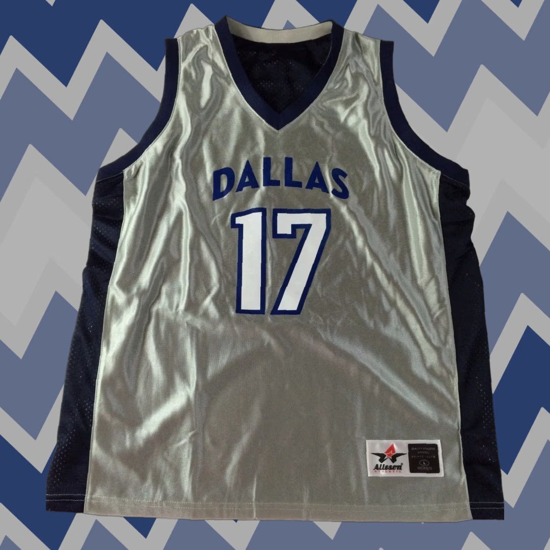 Vintage Dallas Women's Basketball Practice Jersey Sz L - Alleson Athletic - Reversible Tank Shirt Gray Sportswear Womens L Size L / US 10 / IT 46 - 1 Thumbnail