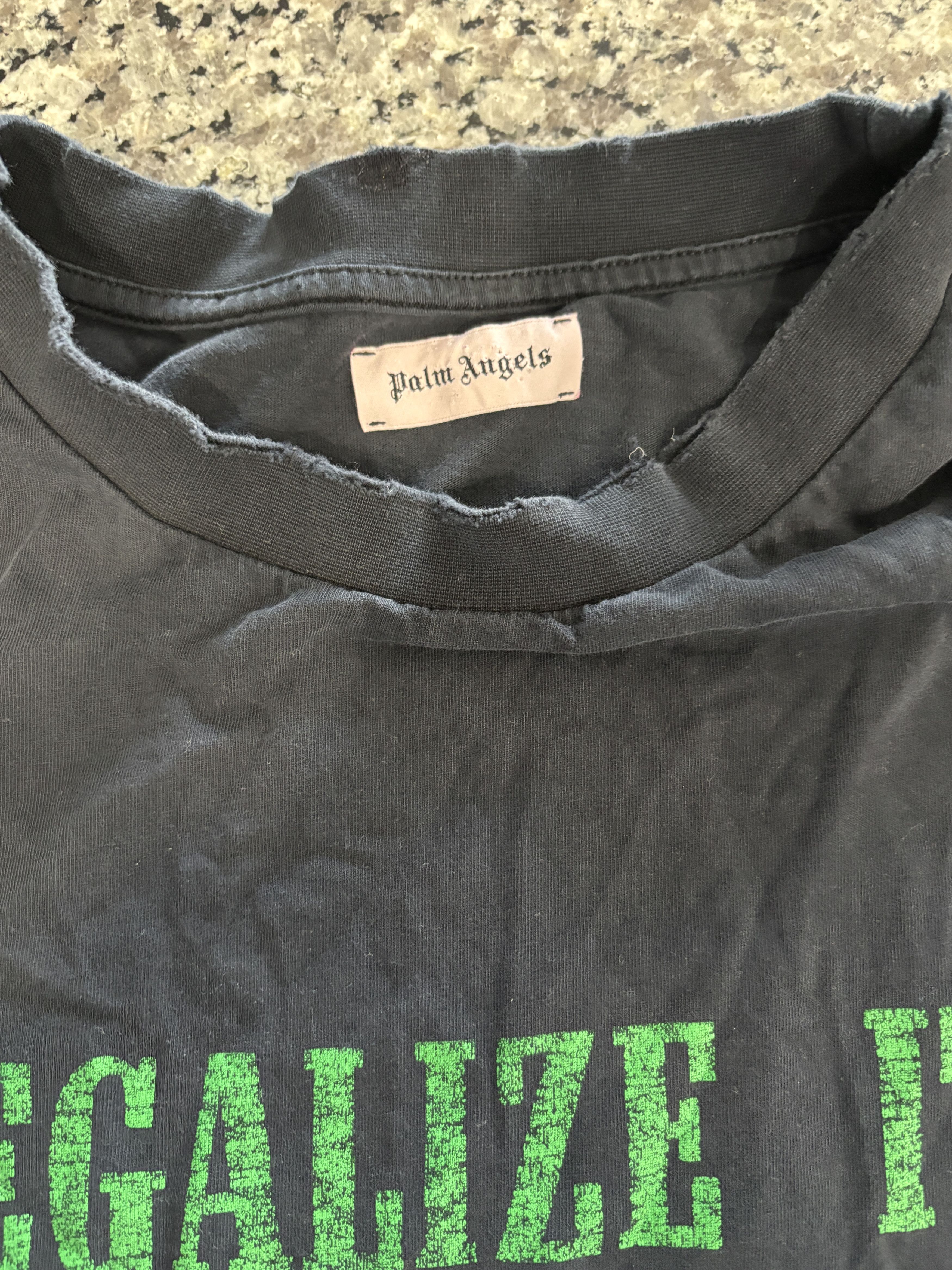 Palm Angels Palm Angels Legalize It Distressed Tee Size L Size US L / EU 52-54 / 3 - 16 Thumbnail