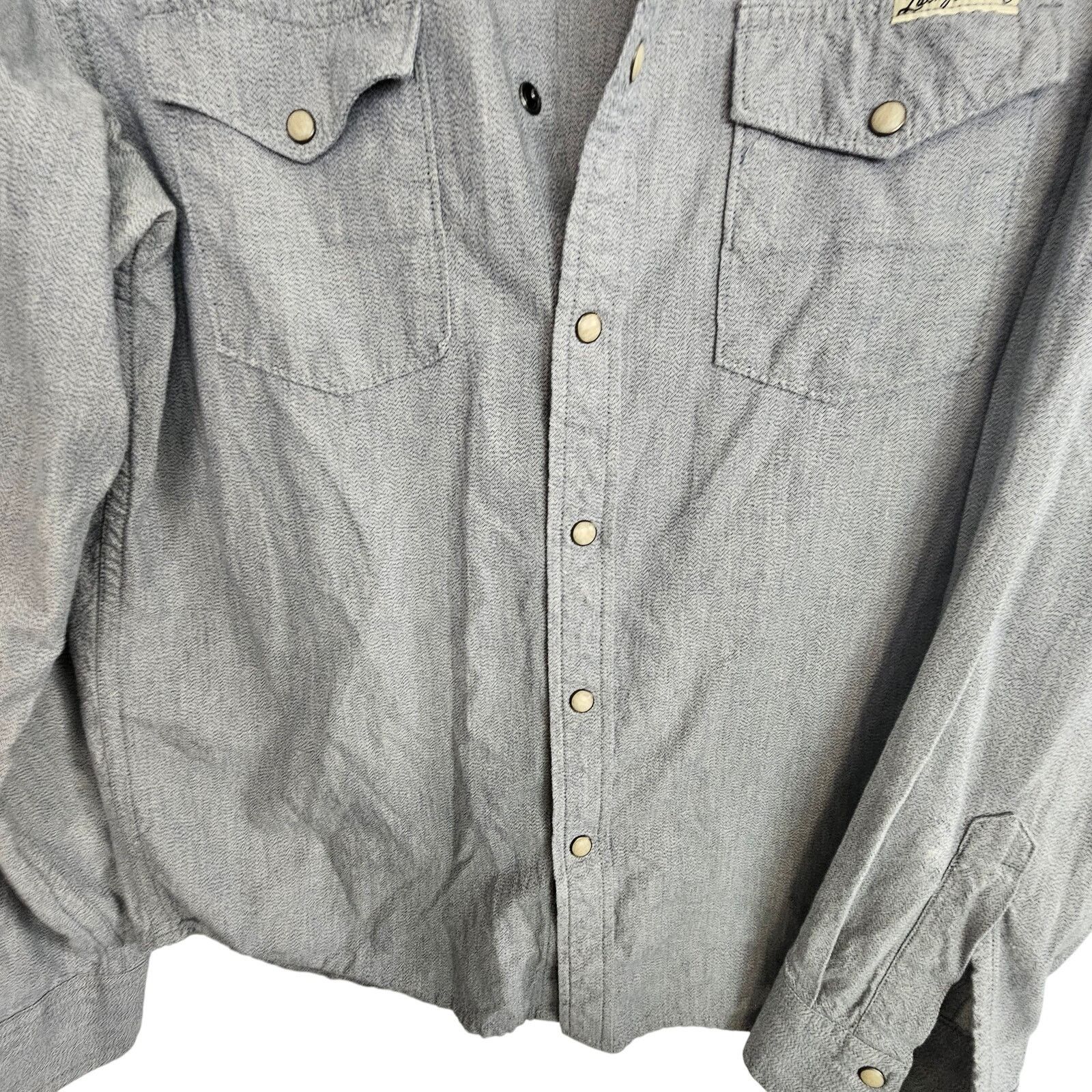 Lucky Brand Lucky Brand Western Shirt Snap Front Long Sleeve Men S Gray Size US S / EU 44-46 / 1 - 3 Thumbnail