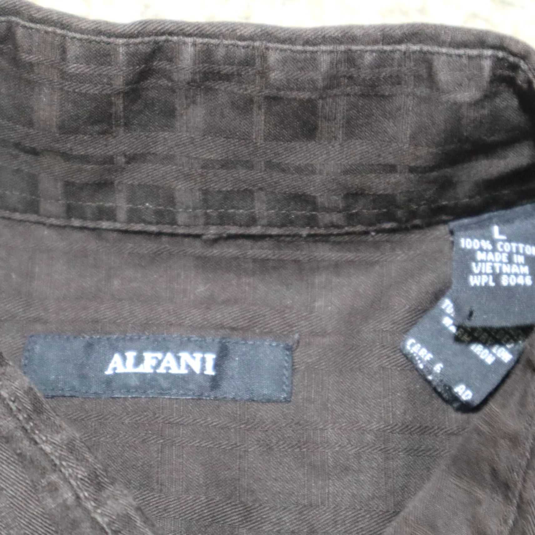 Alfani Alfani Shirt Button-Down Long Sleeve Men’s Size L Brown Adult Comfort Size US L / EU 52-54 / 3 - 3 Thumbnail