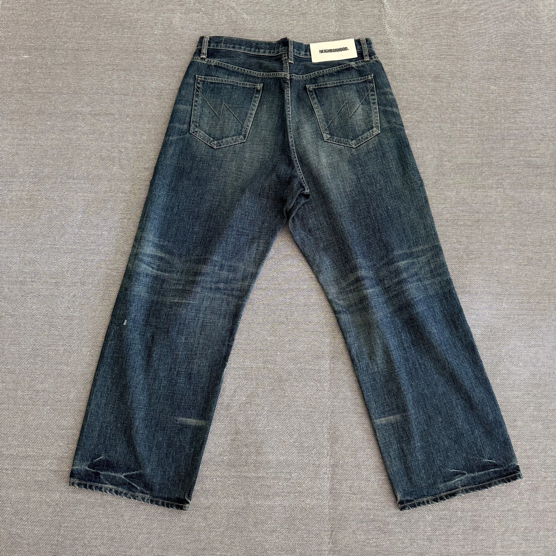 Neighborhood Neighborhood 24ss Dp-Wide Blue Washed Distressed Jeans L Size US 34 / EU 50 - 3 Thumbnail