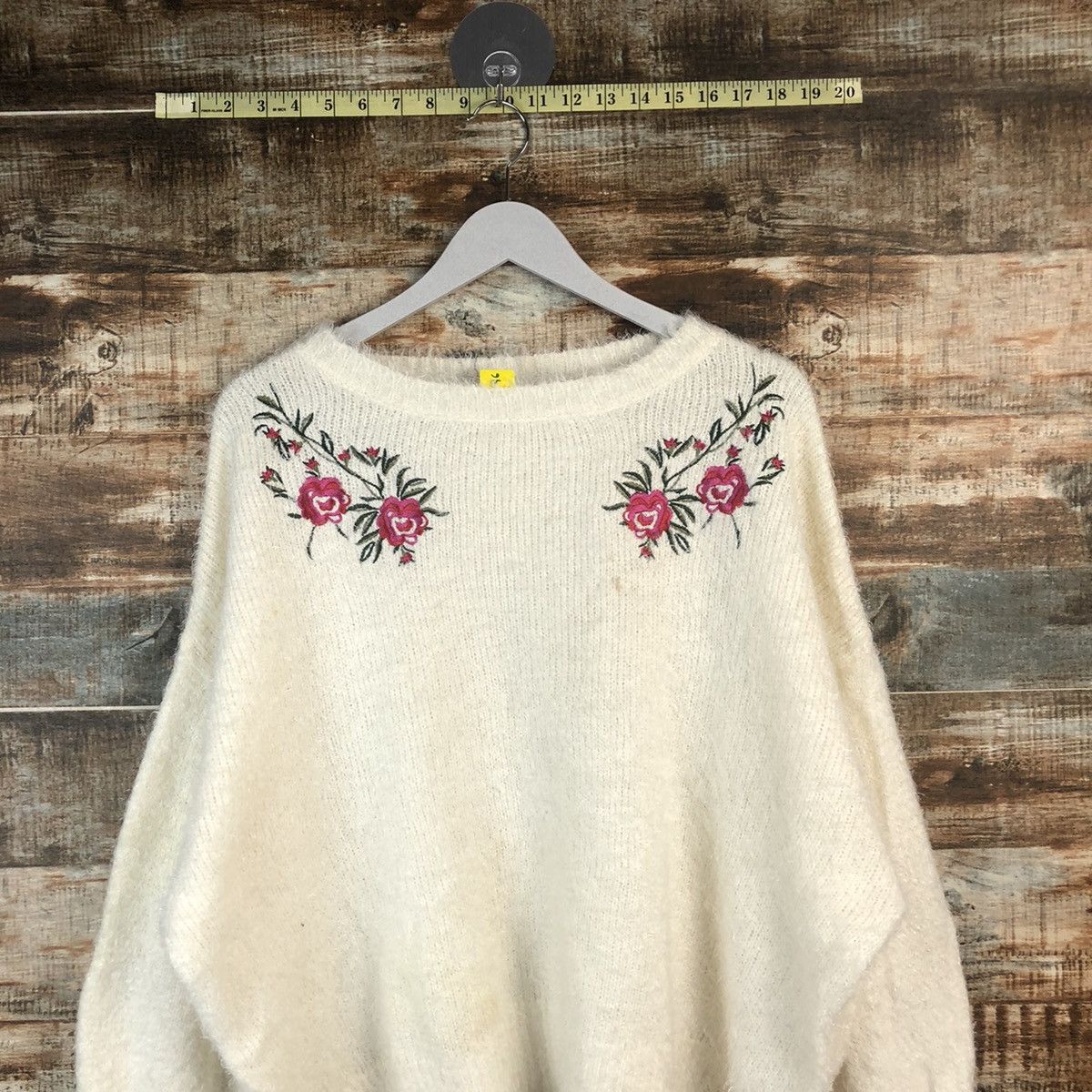Homespun Knitwear DL GU White vintage mohair shaggy Knitwear #C346 Size XL / US 12-14 / IT 48-50 - 2 Thumbnail