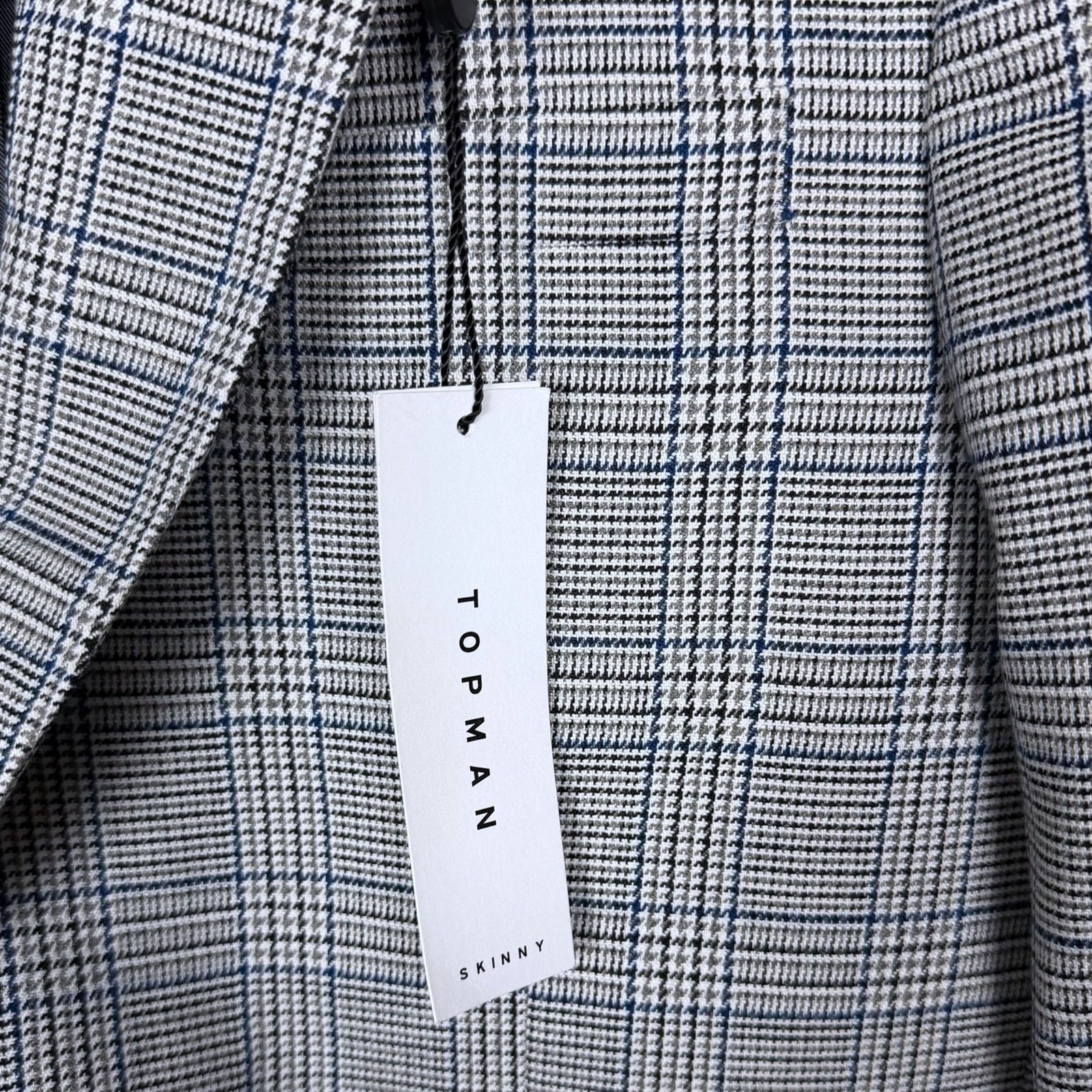 Topman Topman Slim Fit Plaid Blazer 38R Gray Blue NWT Sport Coat Size 38R - 6 Thumbnail