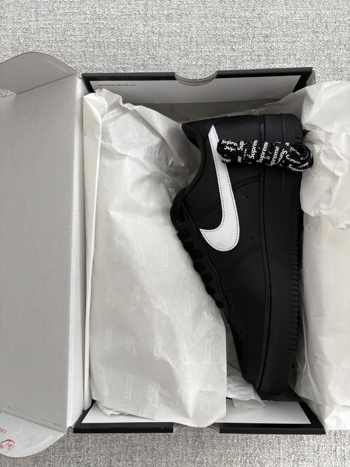 Nike × Supreme Supreme x Nike Air Force 1 ‘Box Logo-Black White’ Size US 9 / EU 42 - 8 Thumbnail