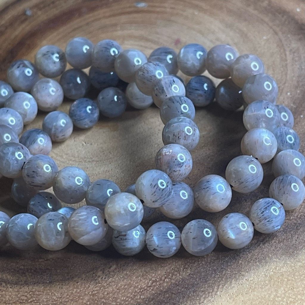 Other Skeleton skeletal moonstone stretch beaded bracelet 7” crystal healing beads 8mm ONE NEW Size ONE SIZE - 8 Thumbnail