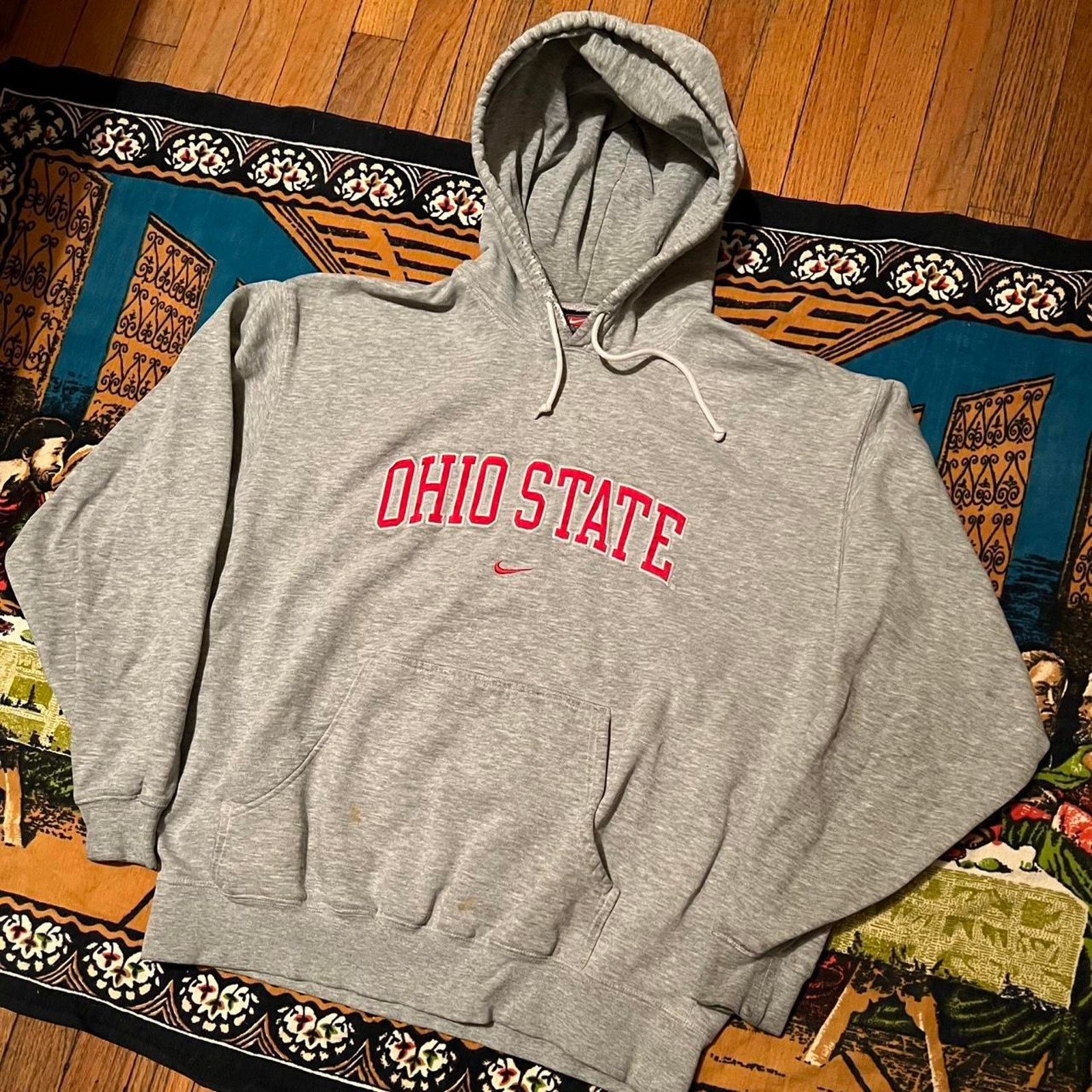 Nike × Vintage Vintage Grey Nike Center Swoosh OhioState hoodie size XL Y2k Size US XL / EU 56 / 4 - 2 Thumbnail