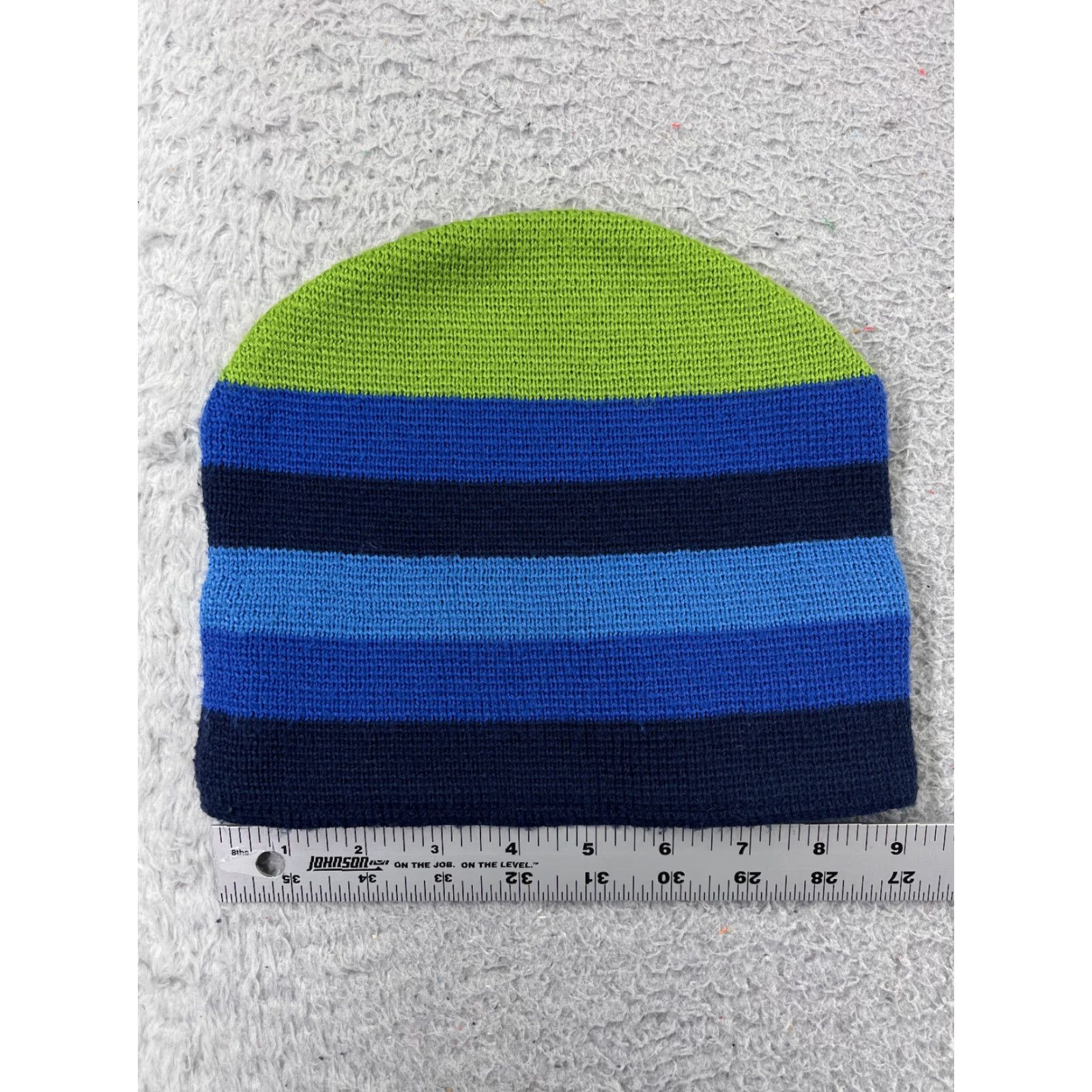 Gap Gap Beanie Toque Adult Extra Large Green Blue Knit Stripe Wool Acrylic Blend Size ONE SIZE - 2 Thumbnail