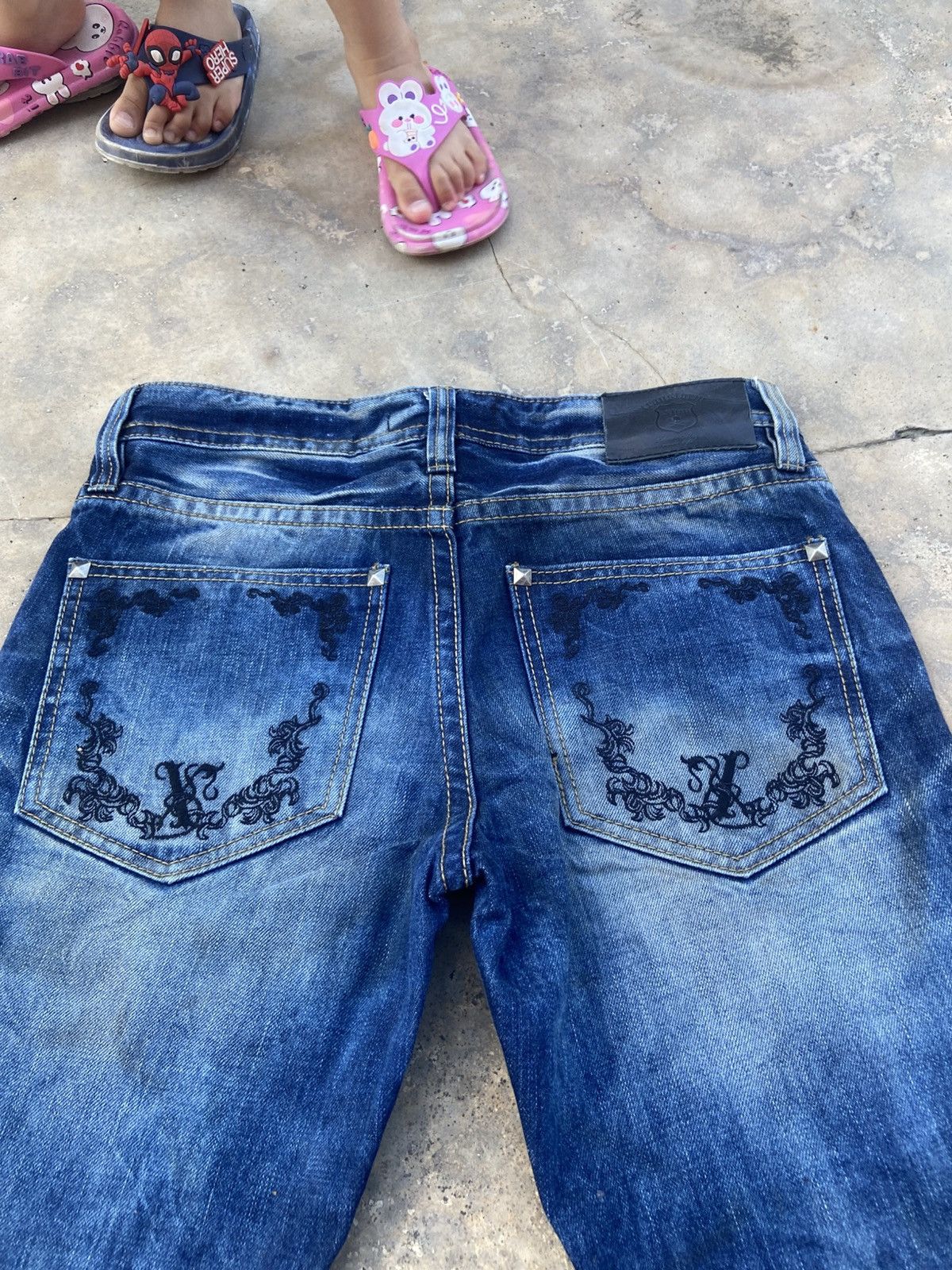 Japanese Brand VINTAGE XFRM SKULL DESIGN AND STUD FLARE PANT Size US 31 - 6 Thumbnail