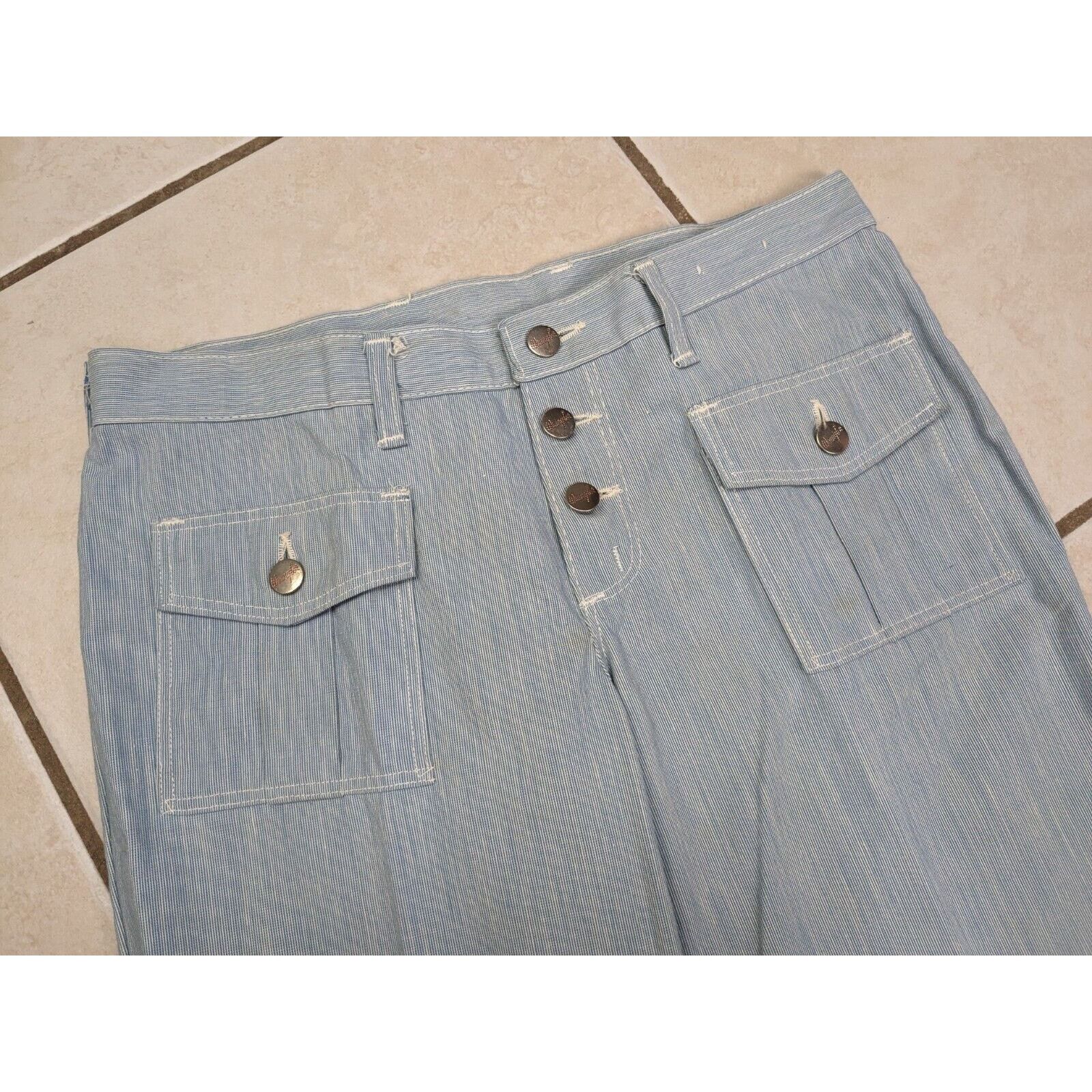 Wrangler Vtg 70s Wrangler Bell Bottom Flare Jeans Juniors 13 Blue USA Size 32" / US 10 / IT 46 - 2 Thumbnail