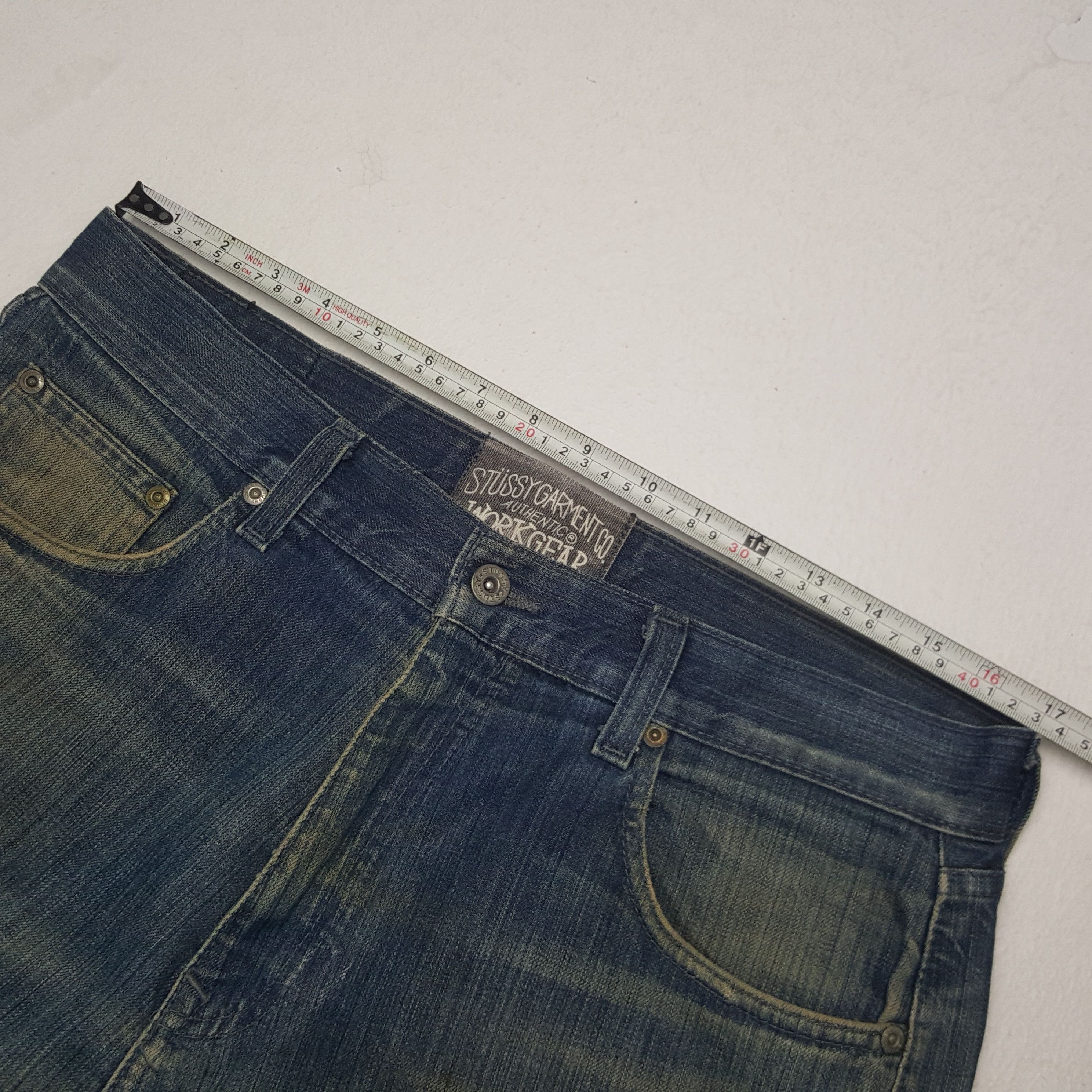 Stussy × Vintage Vintage Stussy Workgear Custom Big Logo Denim Jeans Size US 33 - 7 Thumbnail