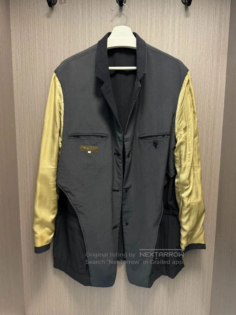 Yohji Yamamoto Yohji Yamamoto Contrast Collar Wool Blazer. Size US XS / EU 42 / 0 - 5 Thumbnail