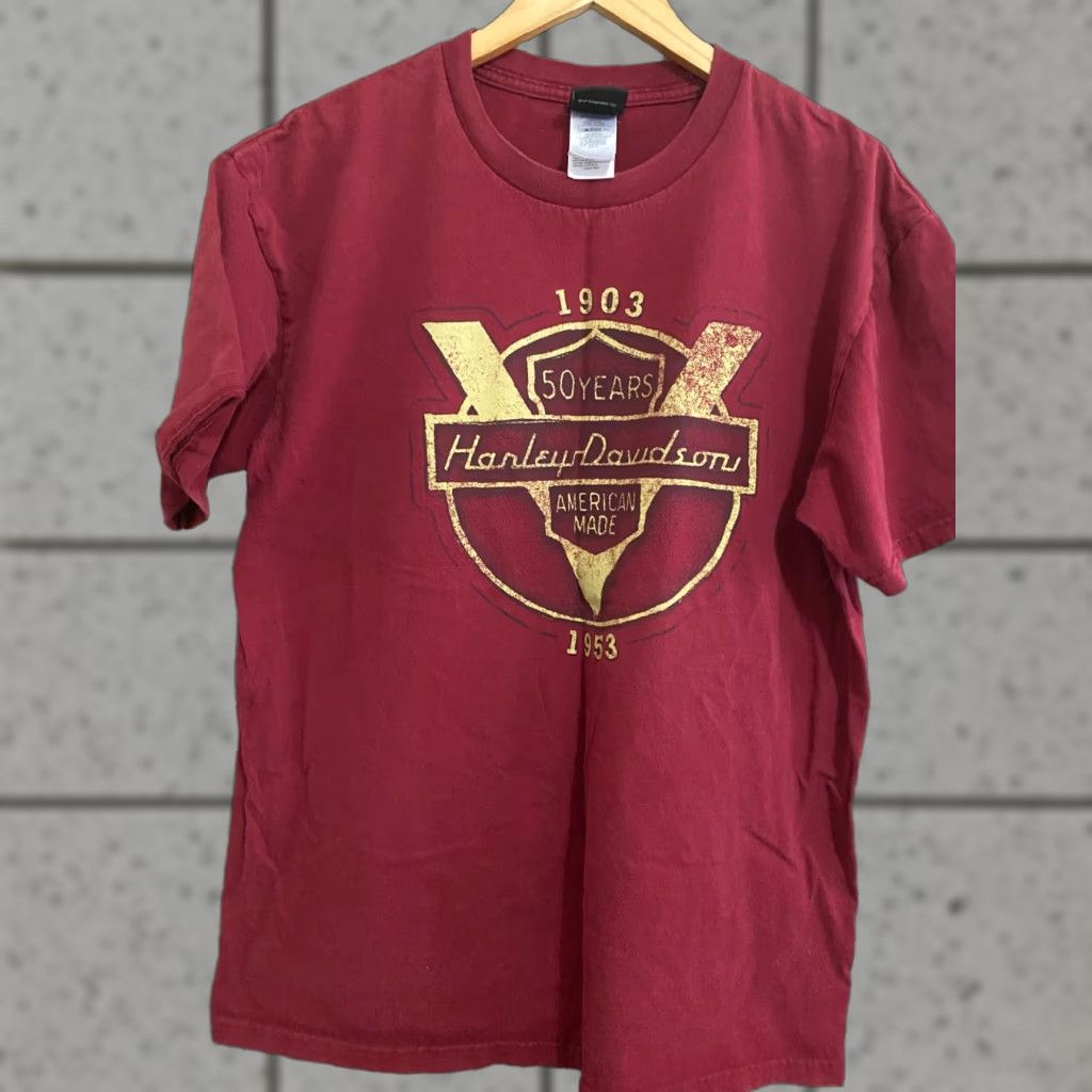 Harley Davidson Harley-Davidson Cape Fear T-Shirt 50 years of Harley Mens XL Red Motorcycle Shirt Mens XL Size US XL / EU 56 / 4 - 1 Thumbnail