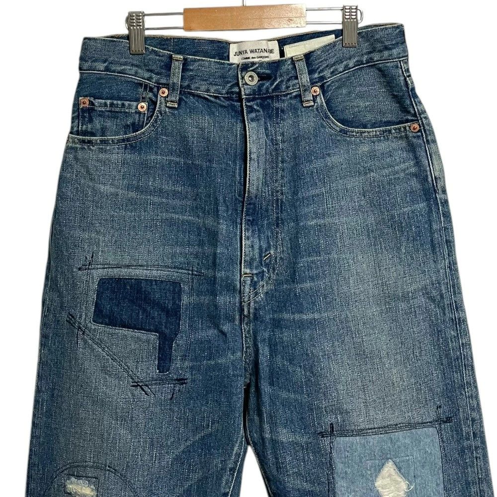 Junya Watanabe Denim Damaged and repaired jeans cotton zip fly Blue Size US 31 - 4 Thumbnail