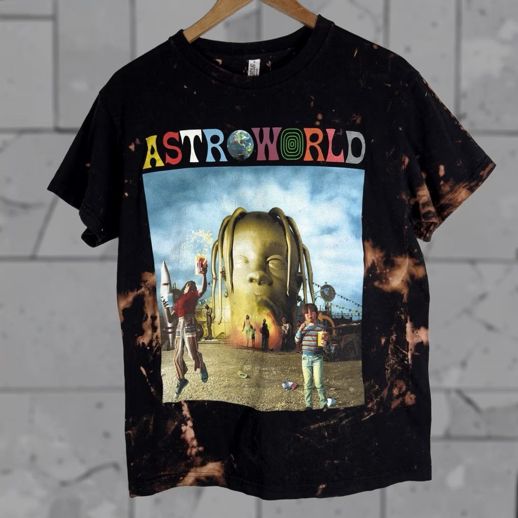 Vintage VINTAGE Alstyle Astro World Bleached Black Graphic Tee Mens Size M Size US M / EU 48-50 / 2 - 1 Thumbnail