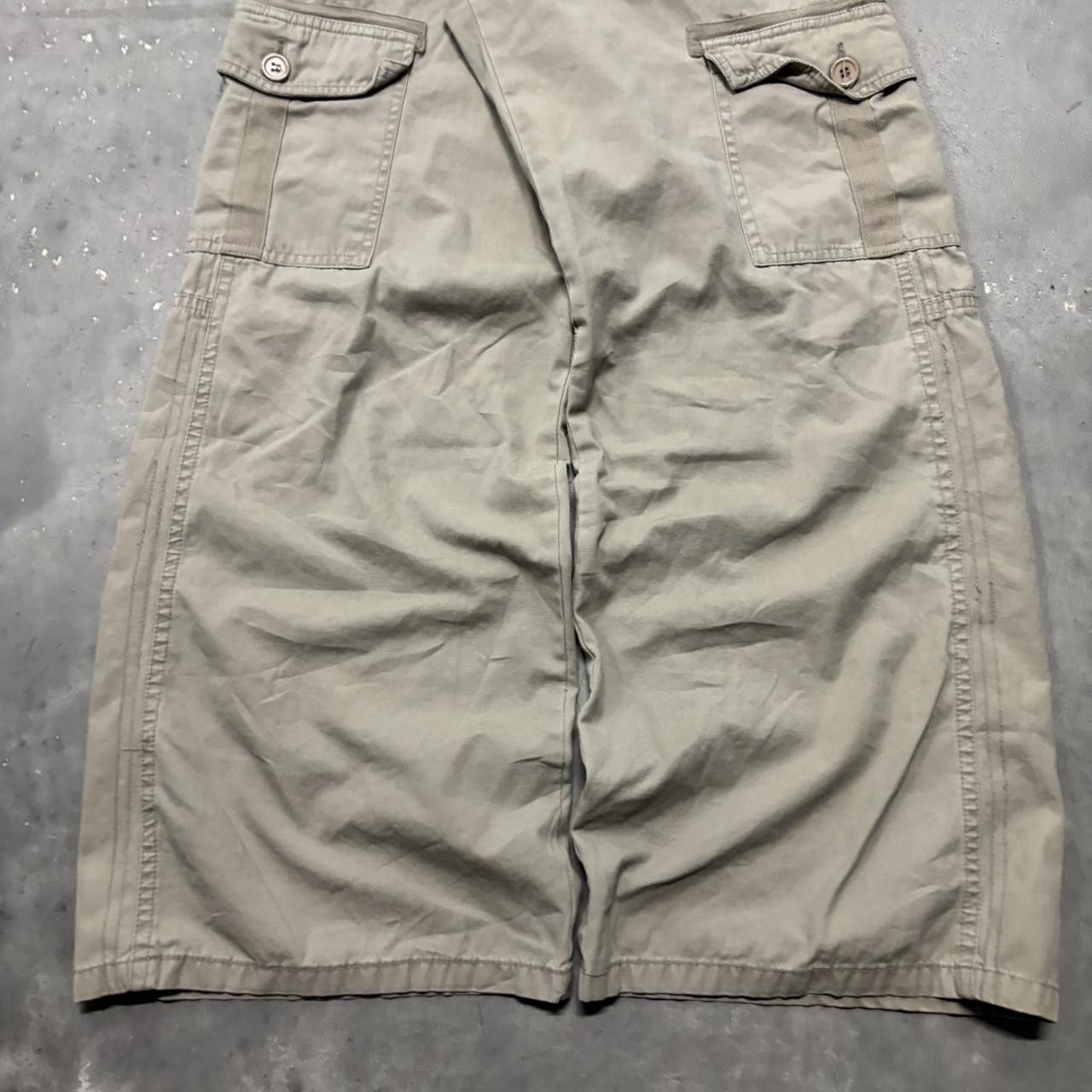Japanese Brand × Vintage Crazy Vintage Y2K:2000s Baggy Khaki Cream Streetwear Skater Style Cargo Pants! Size US 36 / EU 52 - 6 Thumbnail