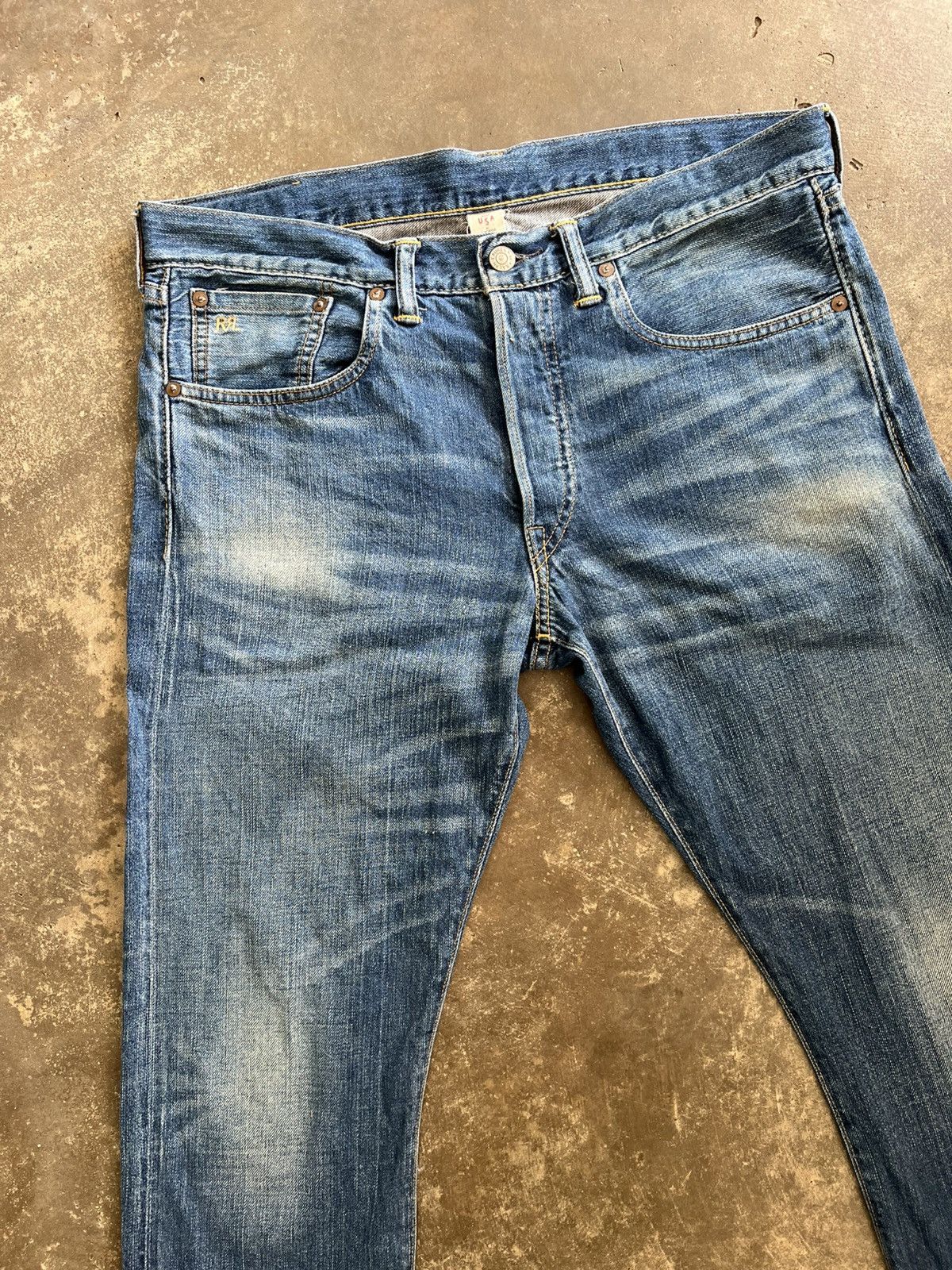 RRL Ralph Lauren Polo Raplh Lauren Double RRL Slim Selvedge Jeans Size US 33 - 4 Thumbnail