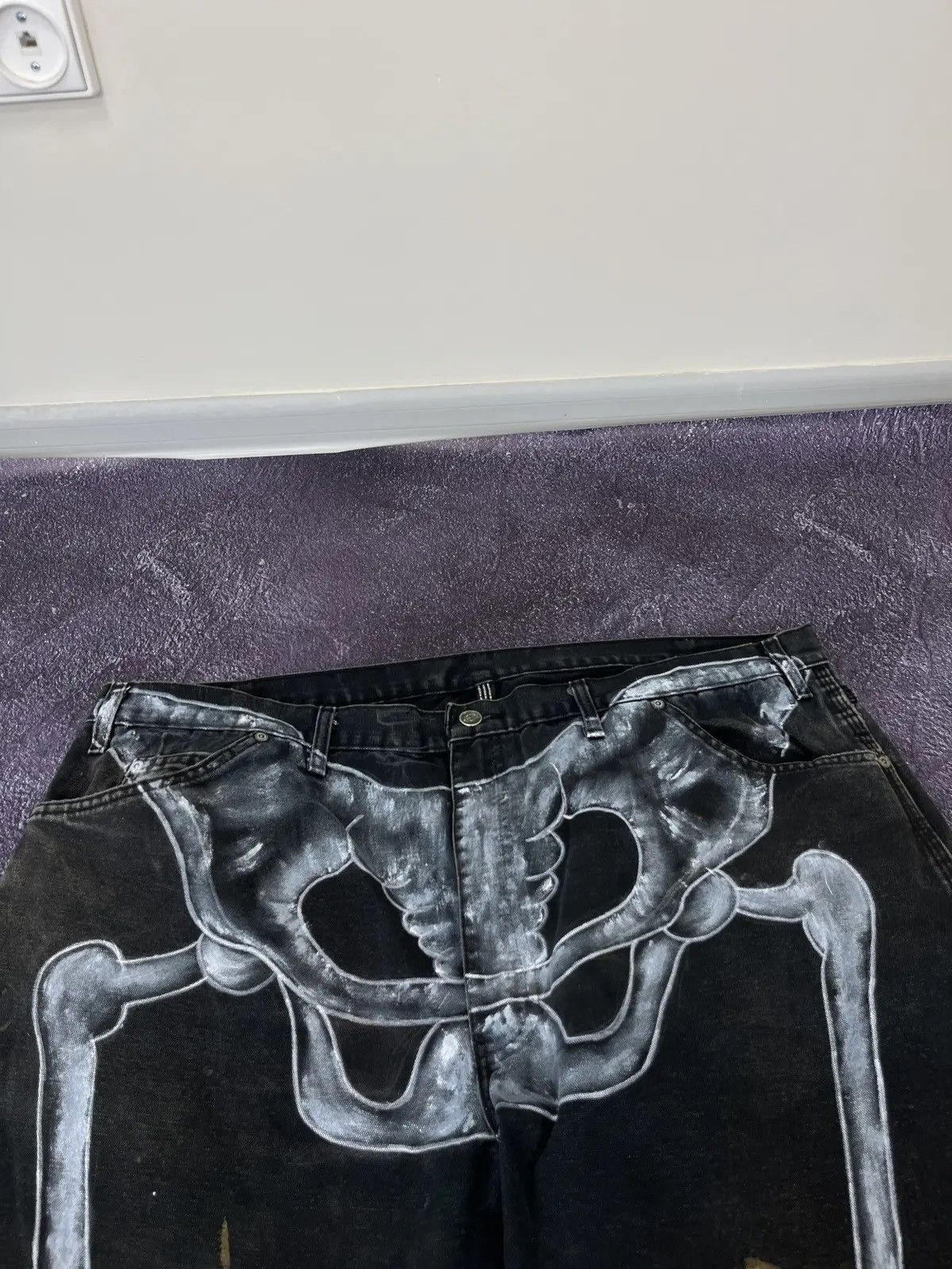 Dickies Vintage Dickies Skeleton Custom 1/1 Black Baggy Pants Jeans Size US 40 / EU 56 - 4 Thumbnail