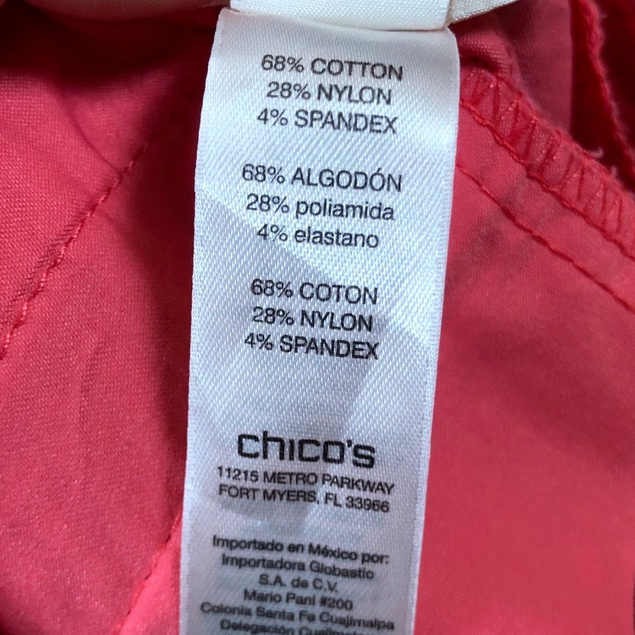 Vintage Chicos Womens Pants Red High Rise Cropped Stretch 1.5 M Cropped Front Flat Front Zip Button Pockets Casual Workwear 34 in Inseam 27 in Regular Size 24" / US 00 / IT 34 - 5 Thumbnail