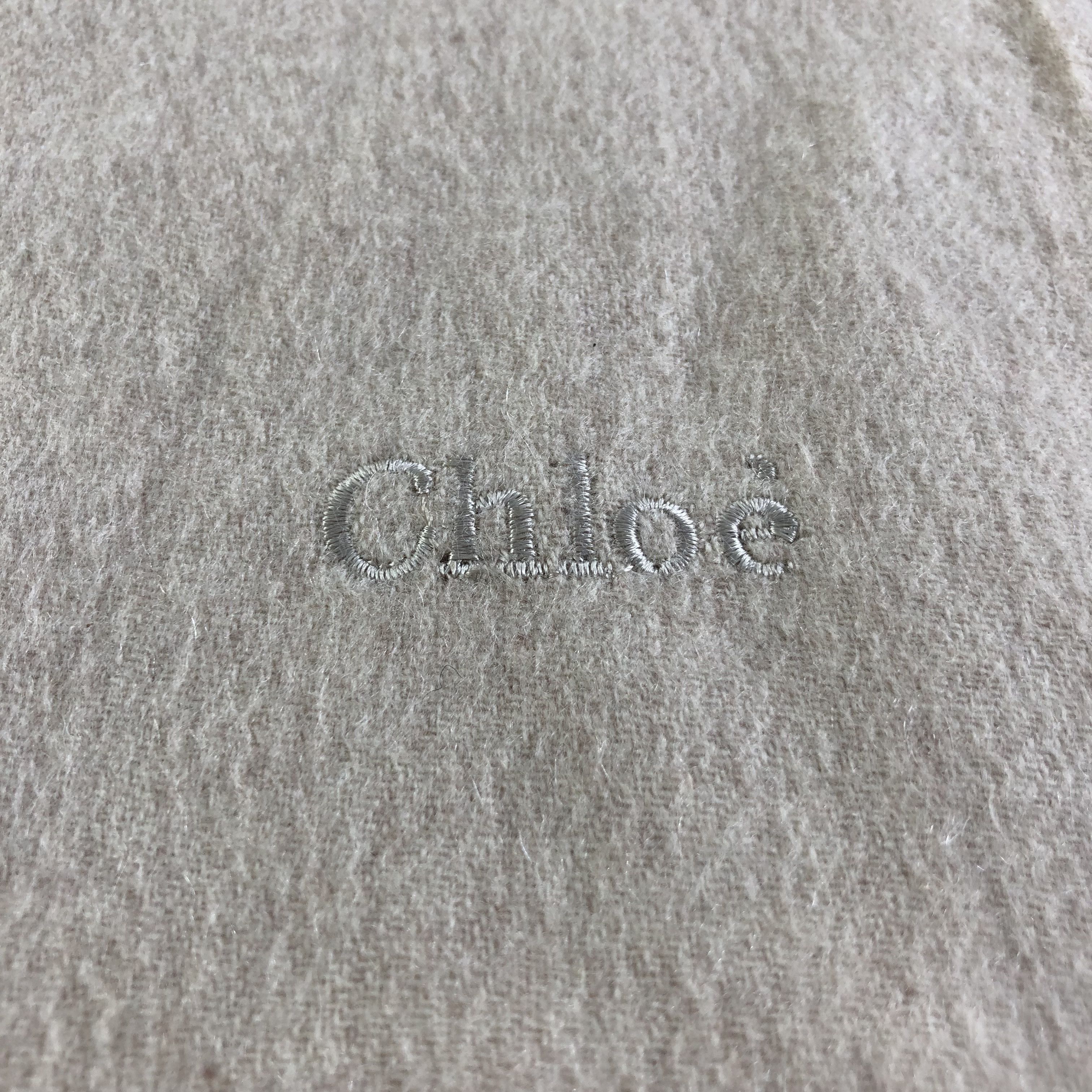 Vintage Chloe Plain Cashmere Scarf Muffler V1832 Size ONE SIZE - 4 Thumbnail