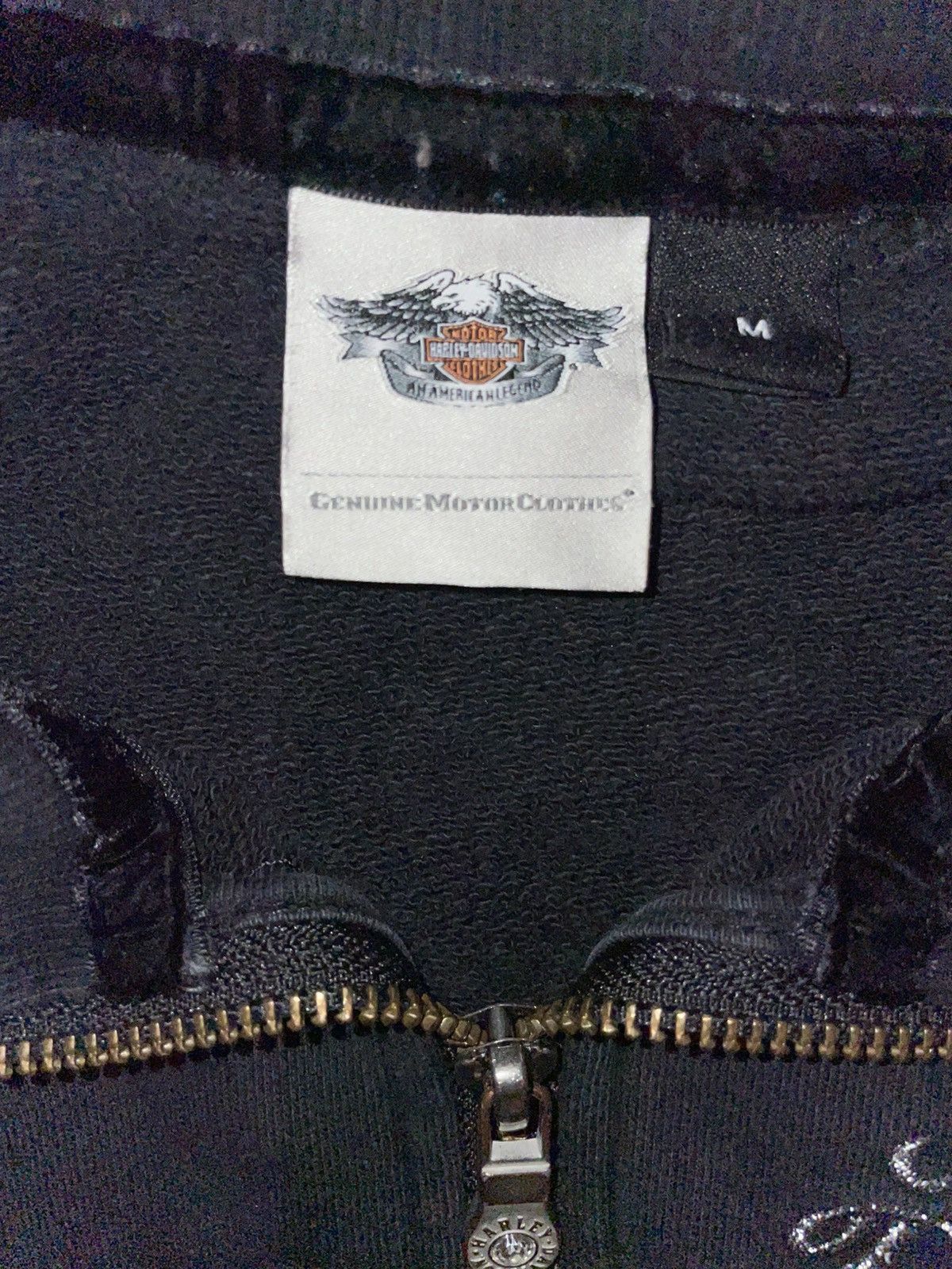 Harley Davidson Vintage Harley Davidson bedazzled back zip up🖤 Size M / US 6-8 / IT 42-44 - 4 Thumbnail