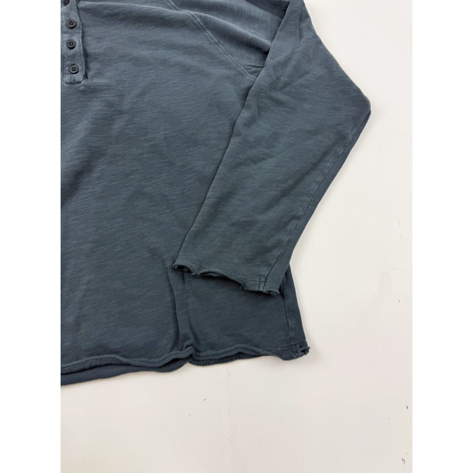 Zara VINTAGE Zara Shirt Womens Medium Grey Long Sleeve Henley Slub Knit Tee Casual Top Size M / US 6-8 / IT 42-44 - 2 Thumbnail