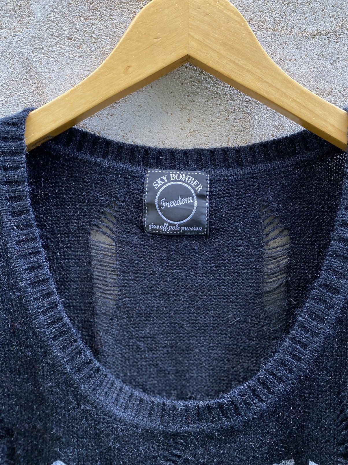 Hysteric Glamour × If Six Was Nine × Issey Miyake Japanese SkyBomber Distressed Poem Grunge knit sweater Size US M / EU 48-50 / 2 - 3 Thumbnail
