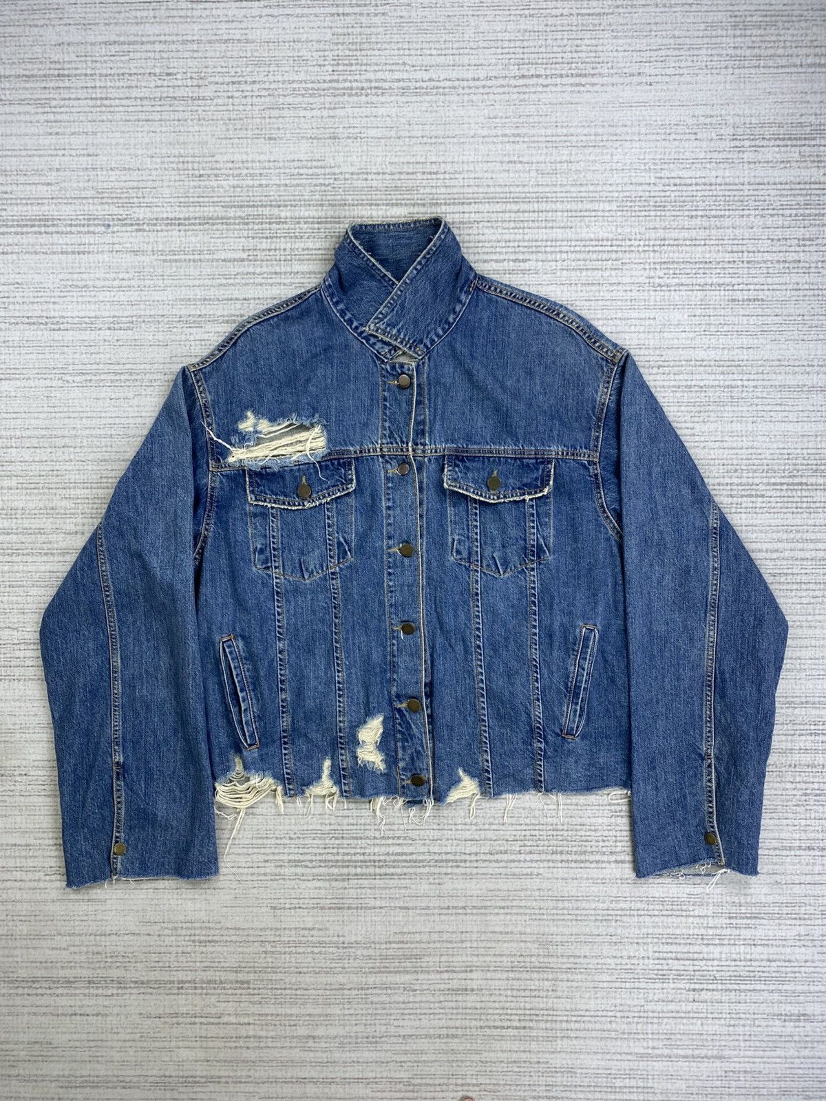 GOA Vintake GOA Company Ripped Design Bondage Denim Jacket Size US M / EU 48-50 / 2 - 5 Thumbnail