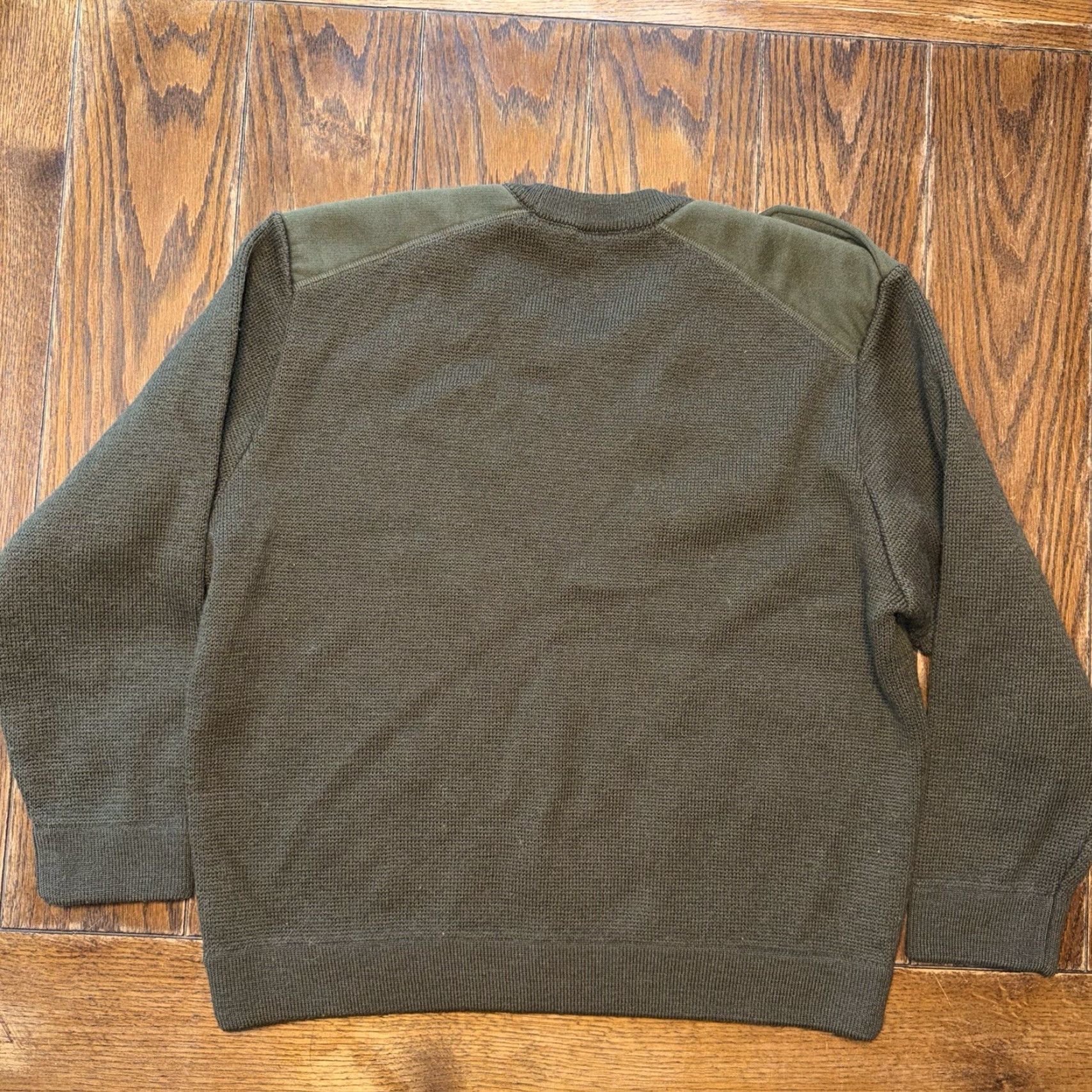 Saint James VINTAGE Saint James Military Sweater Wool Shoulder Elbow Patches Patron 24”by24” Pullover Crew Neck Green Mens L Regular Size US L / EU 52-54 / 3 - 6 Thumbnail