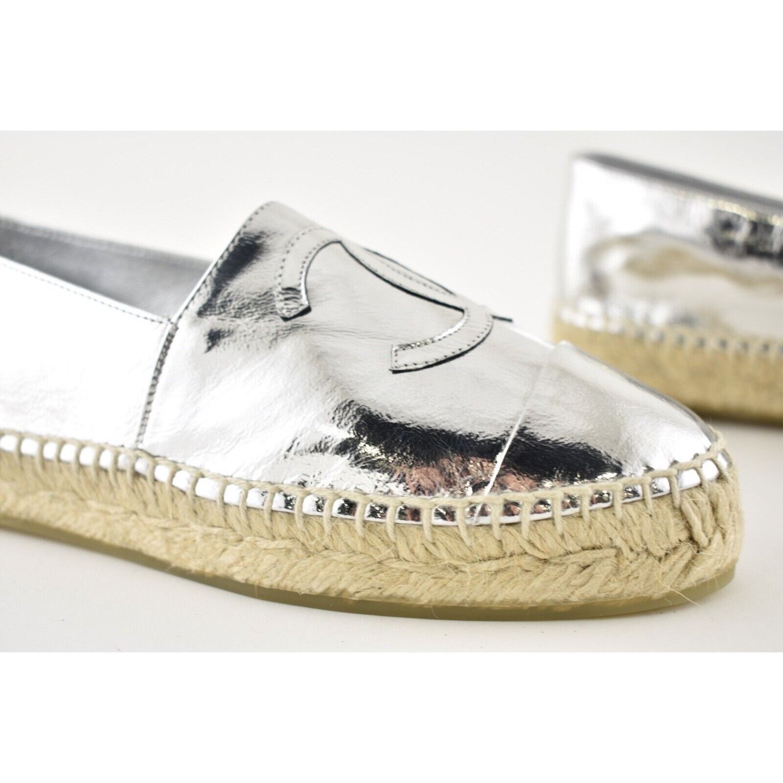 Chanel 19C Laminated Leather Doubl Sole Espadrille Ballet Flat 35 Size US 5 / IT 35 - 4 Thumbnail