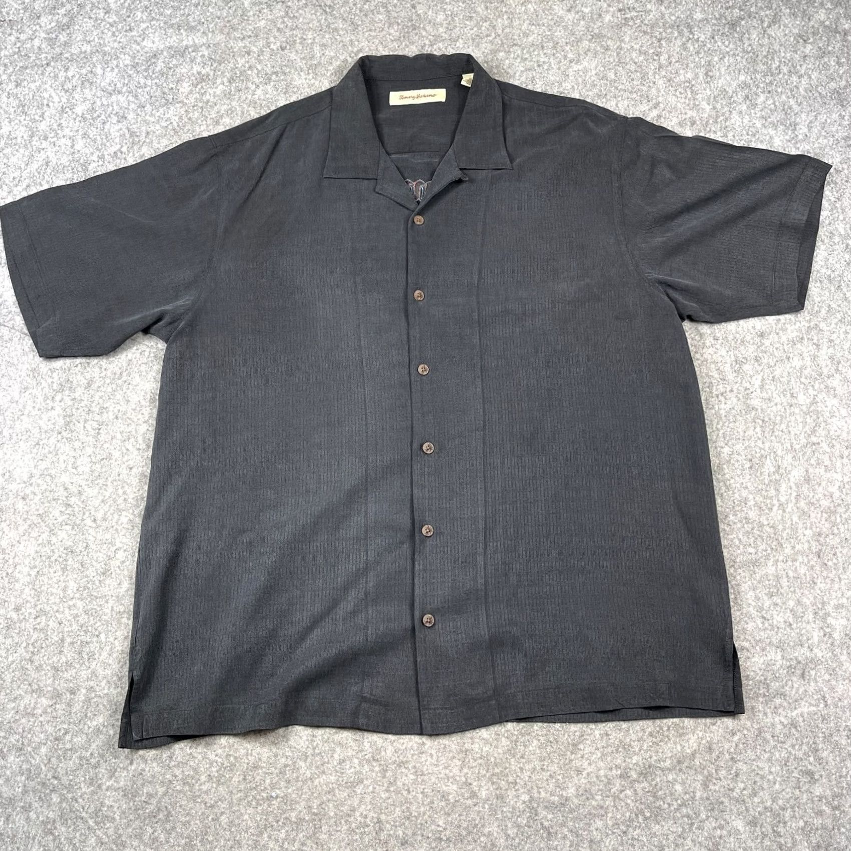 Tommy Bahama TOMMY BAHAMA Silk Camp Shirt XL Black Embroidered Martini 'I Dream Of Tini' Size US XL / EU 56 / 4 - 3 Thumbnail