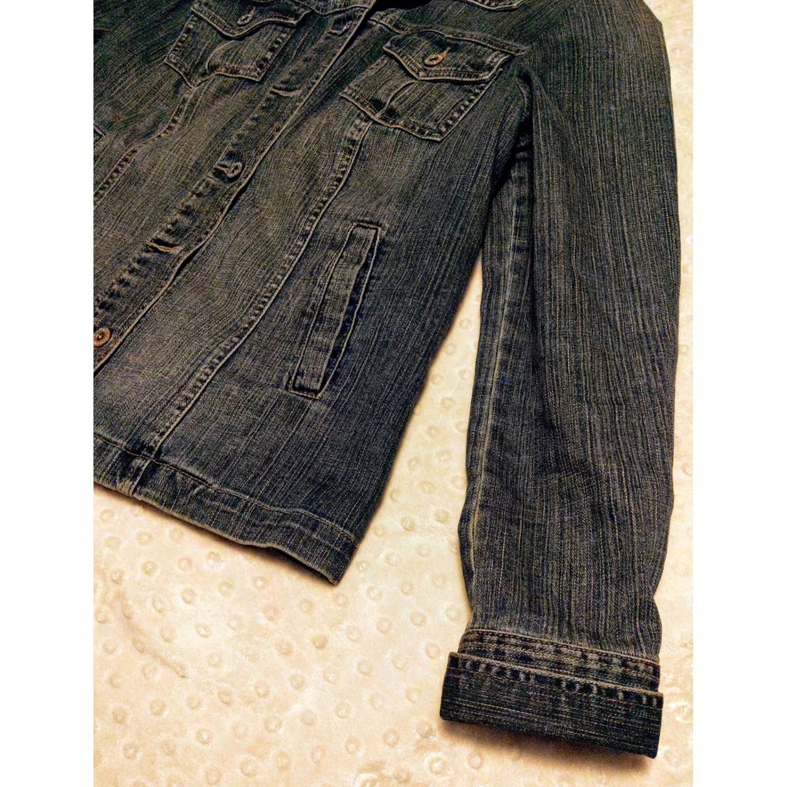 Tommy Hilfiger Tommy Hilfiger Womens Denim Jacket Blue Tag Size Large Button Stretch Jacket Womens Regular Blue 90s Classic Designer Size L / US 10 / IT 46 - 2 Thumbnail