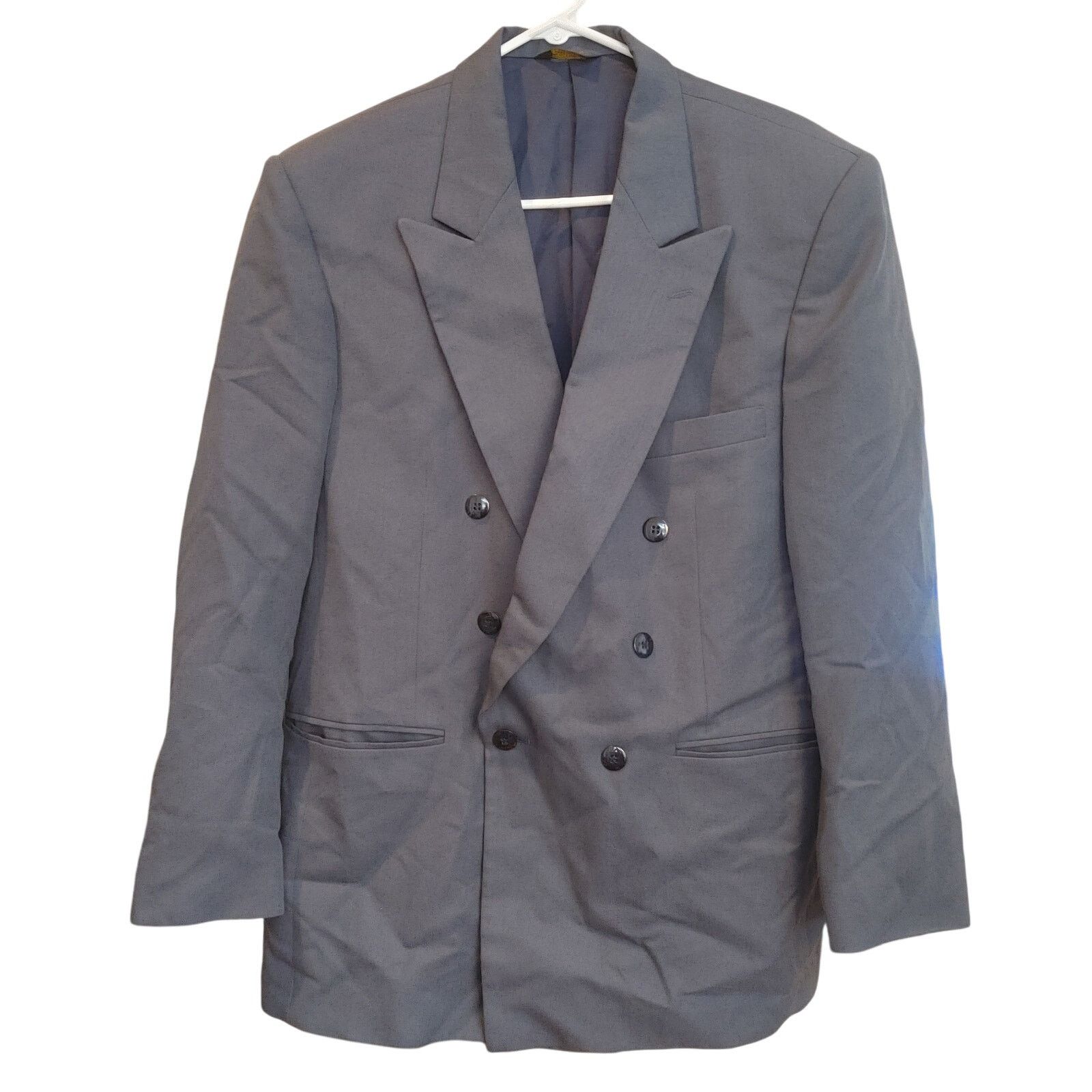 John Henry John Henry Men's 40R Gray Lined Double Breasted Blazer Size 40R - 1 Thumbnail