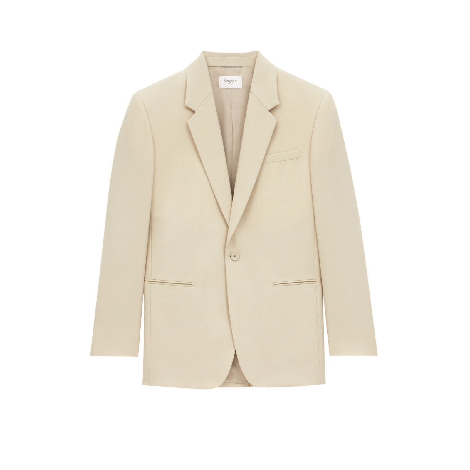 Saint Laurent Paris SAINT LAURENT $3500 Beige Light Wool Single Breasted Jacket Size US M / EU 48-50 / 2 - 1 Thumbnail