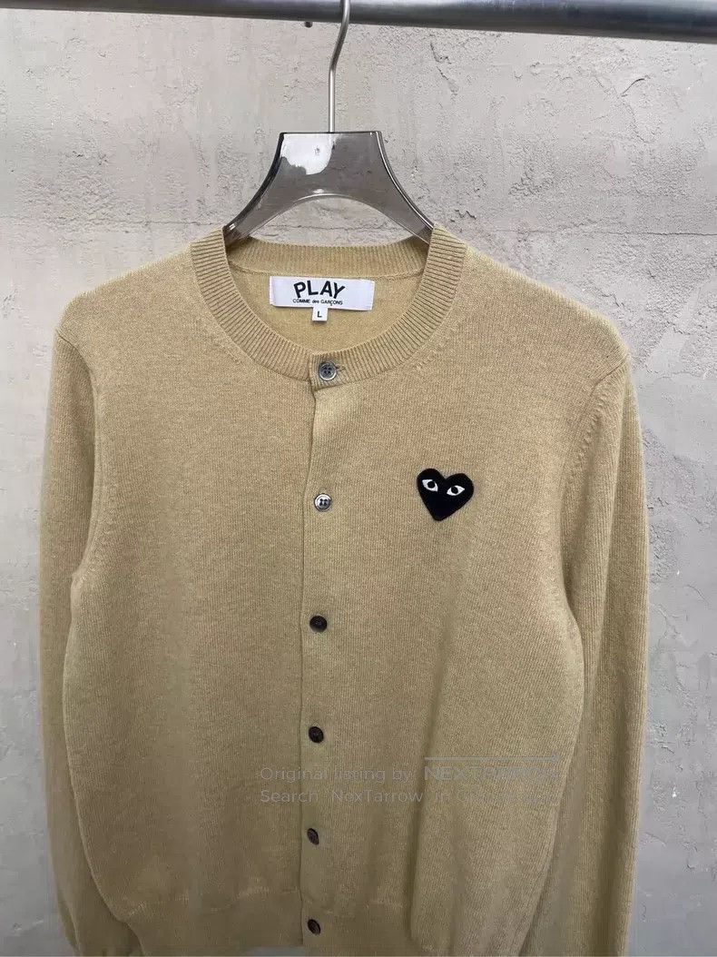 Comme des Garcons Comme Des Garcons Khaki embroidered small logo wool cardig Size L / US 10 / IT 46 - 3 Thumbnail