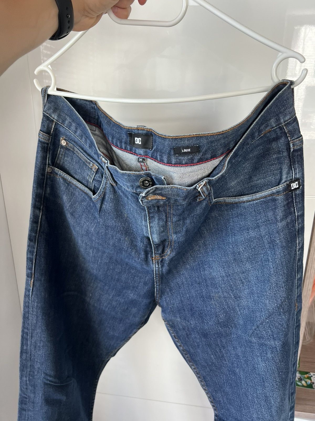 DC Vintage Dc Shoes Big Logo Loose Fit Y2K Opium Selvage Jeans Size US 34 / EU 50 - 6 Thumbnail