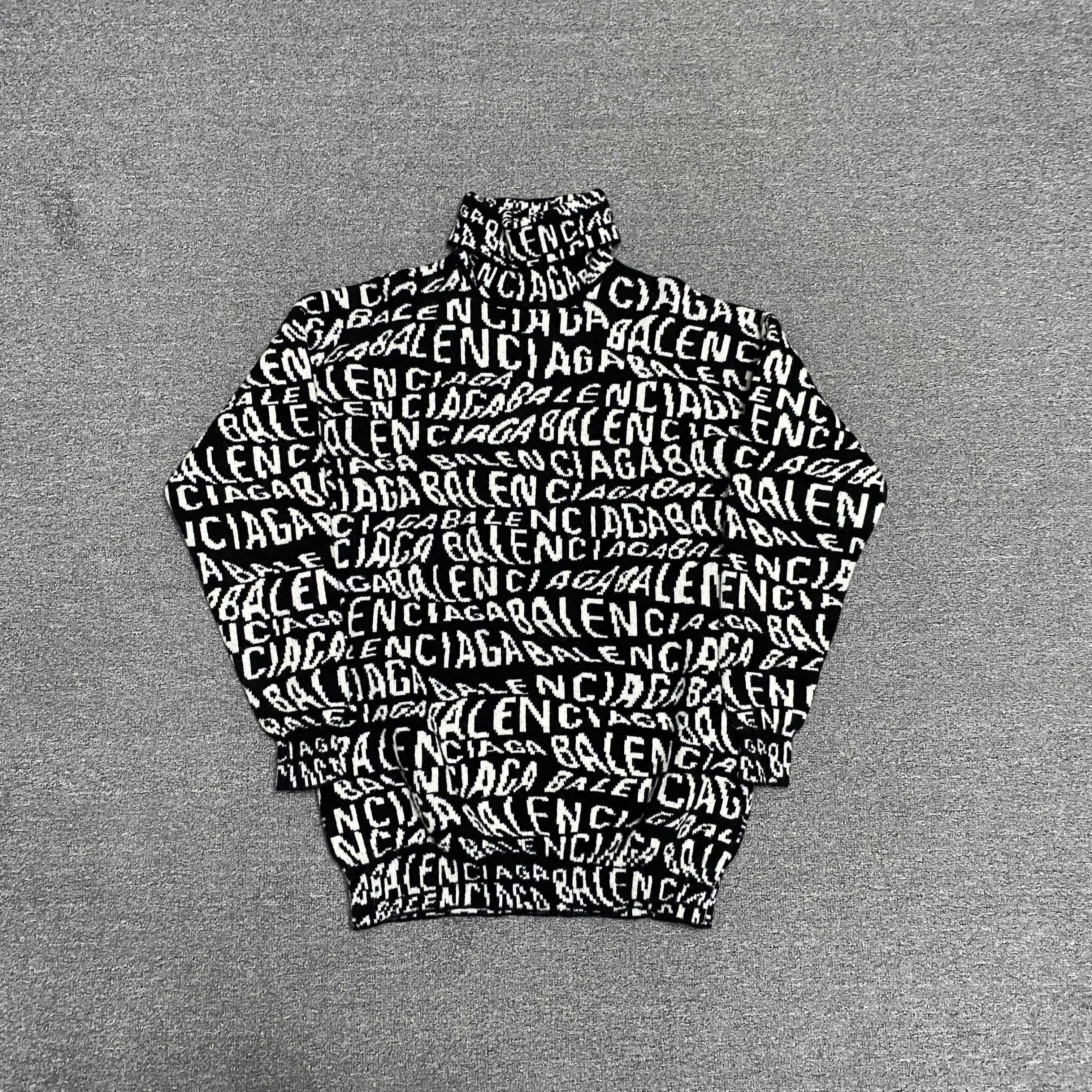 Balenciaga Balenciaga Logo Reversible Wool Knit Sweater Size XS / US 0-2 / IT 36-38 - 1 Thumbnail