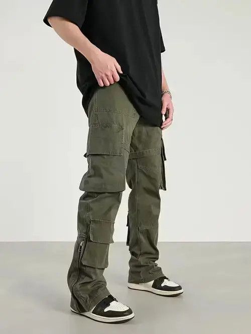 Jean military tactical flared cargo pants Size US 30 / EU 46 - 1 Thumbnail