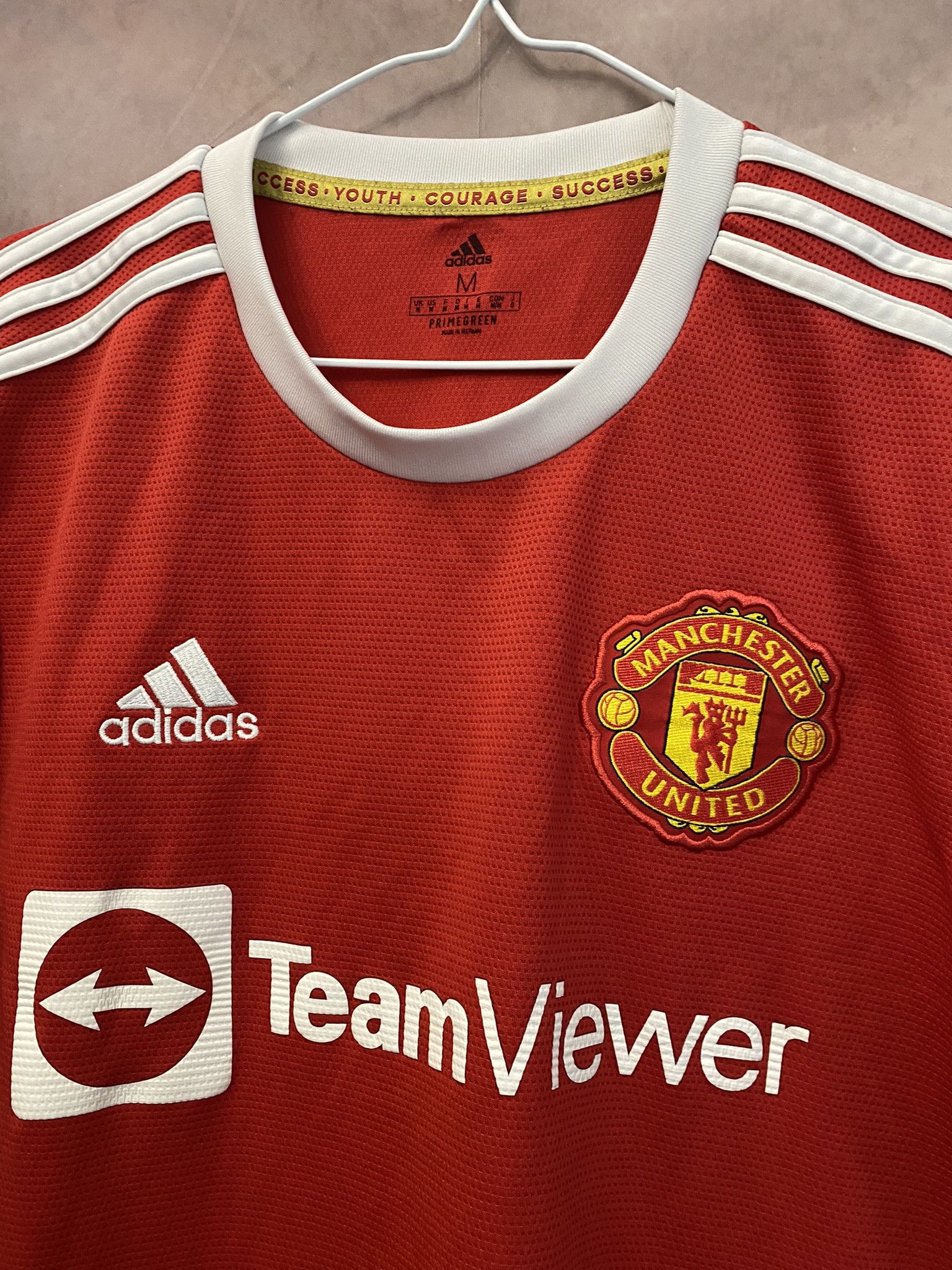 Adidas Adidas 2021 Manchester United Home T-Shirt Soccer Jersey Size US M / EU 48-50 / 2 - 2 Thumbnail