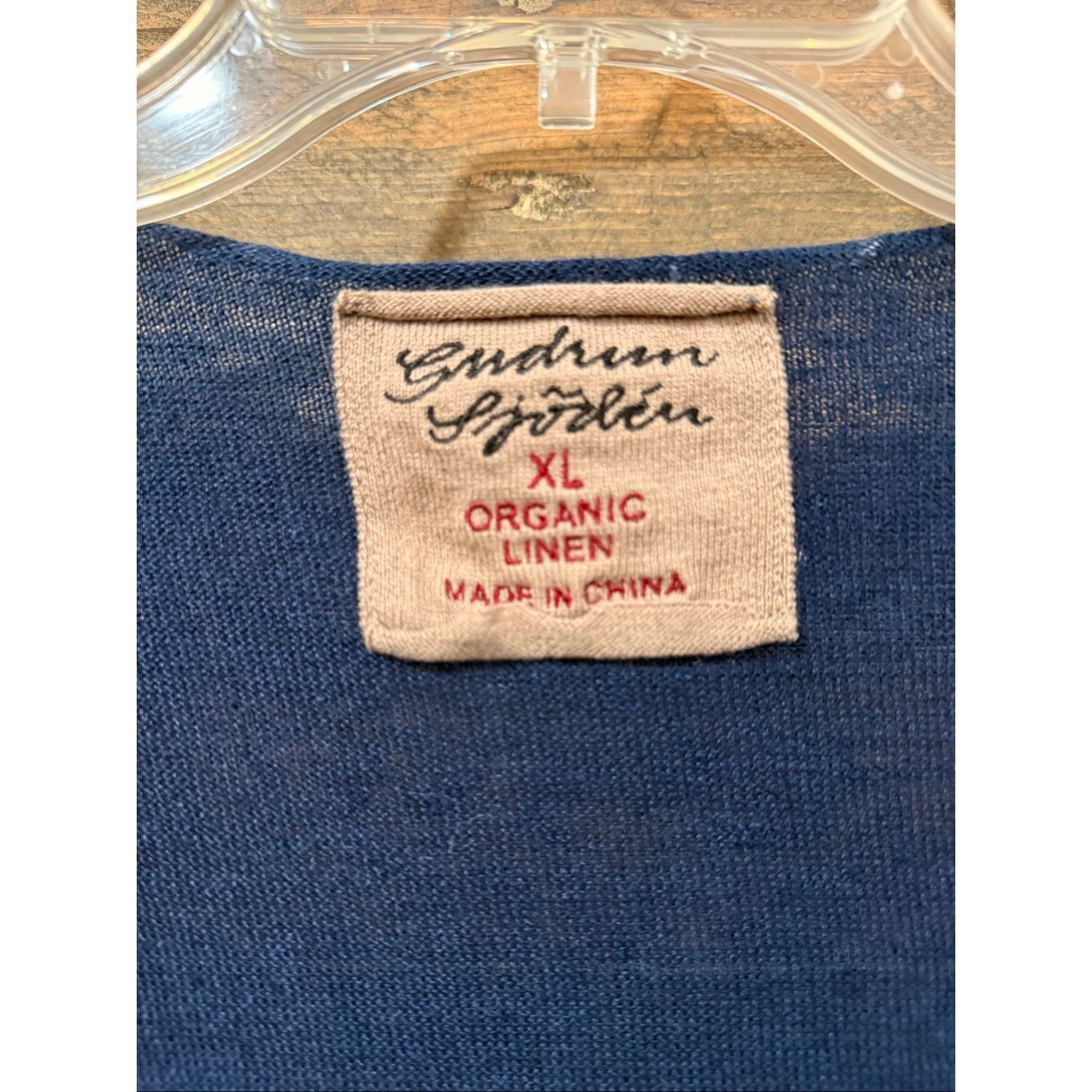 Guru Gudrun Sjoden open front navy blue linen cardigan size XL Size XL / US 12-14 / IT 48-50 - 3 Thumbnail