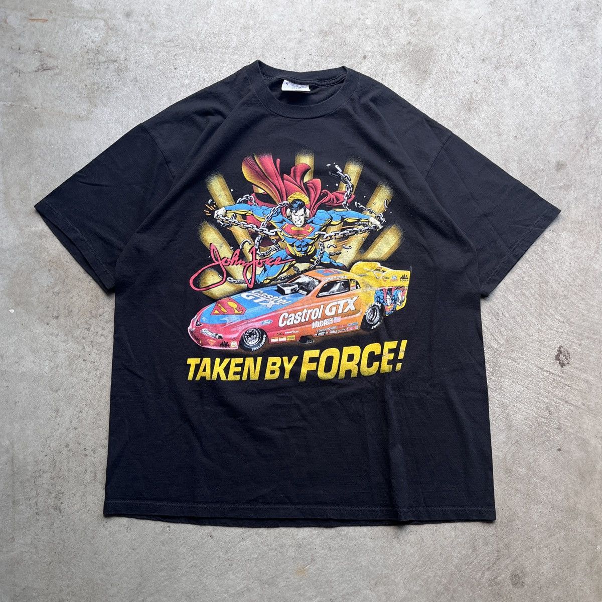Other 1999 John Force Superman Double-Sided NASCAR Graphic T Shirt Size US XL / EU 56 / 4 - 1 Thumbnail