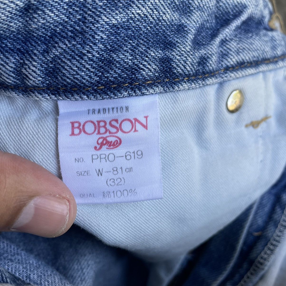 Vintage 🔥Vintage Bobson Stoned Washed Classic Distress Denim Jeans Size US 30 / EU 46 - 16 Thumbnail