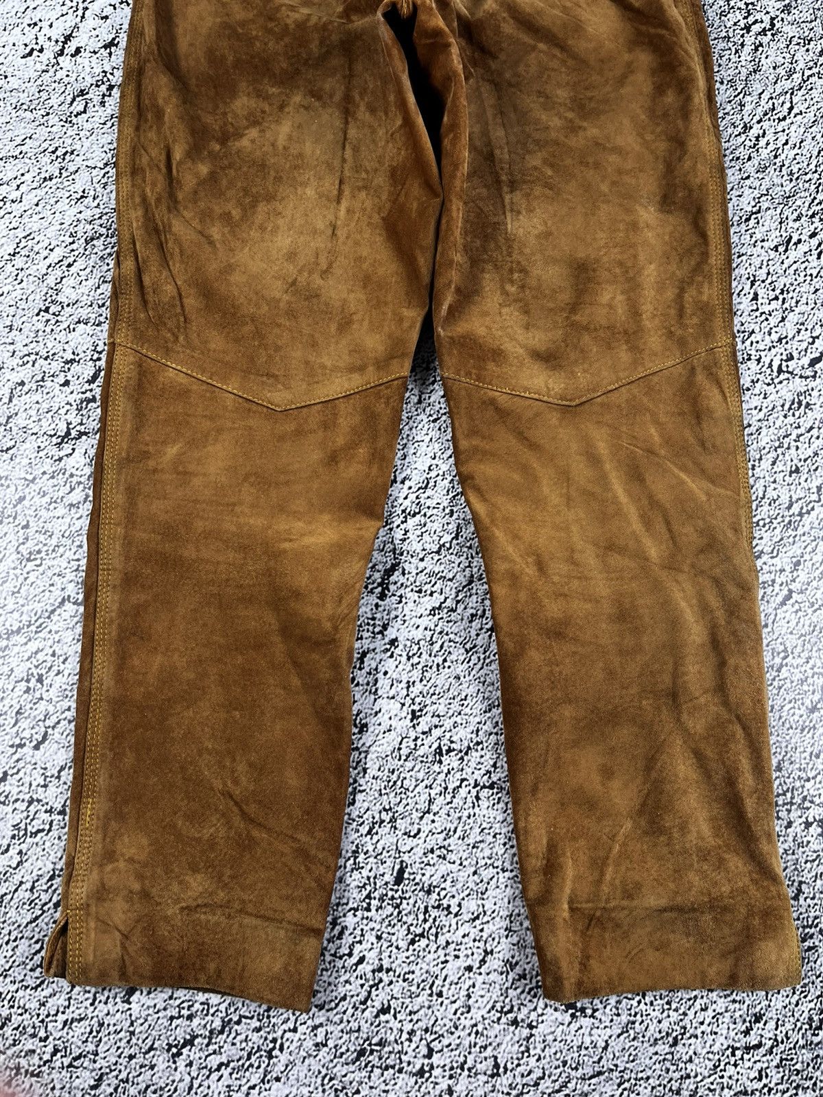 Leather Vintage Y2K retro style suede leather pants avantgarde Size 28" / US 6 / IT 42 - 10 Thumbnail