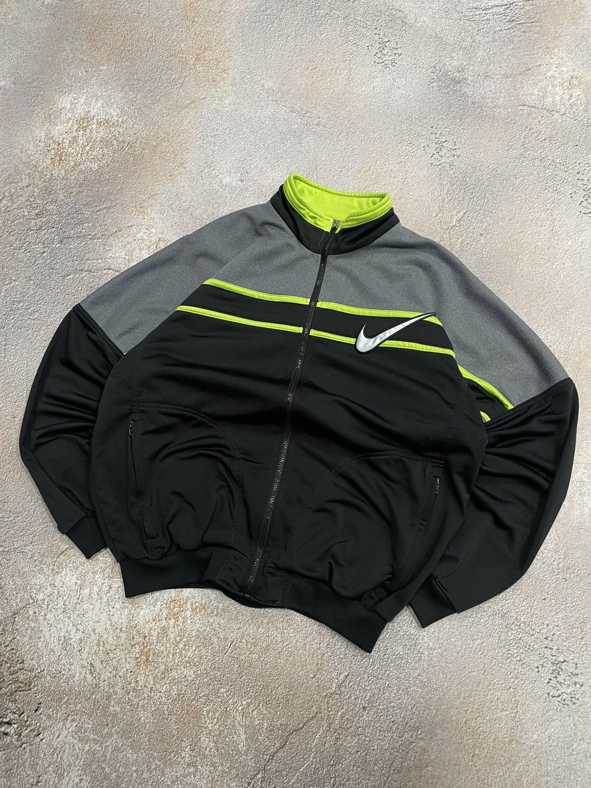 Nike Vintage Nike Big Swoosh Cotton Boxy Track Jacket Size US M / EU 48-50 / 2 - 2 Thumbnail