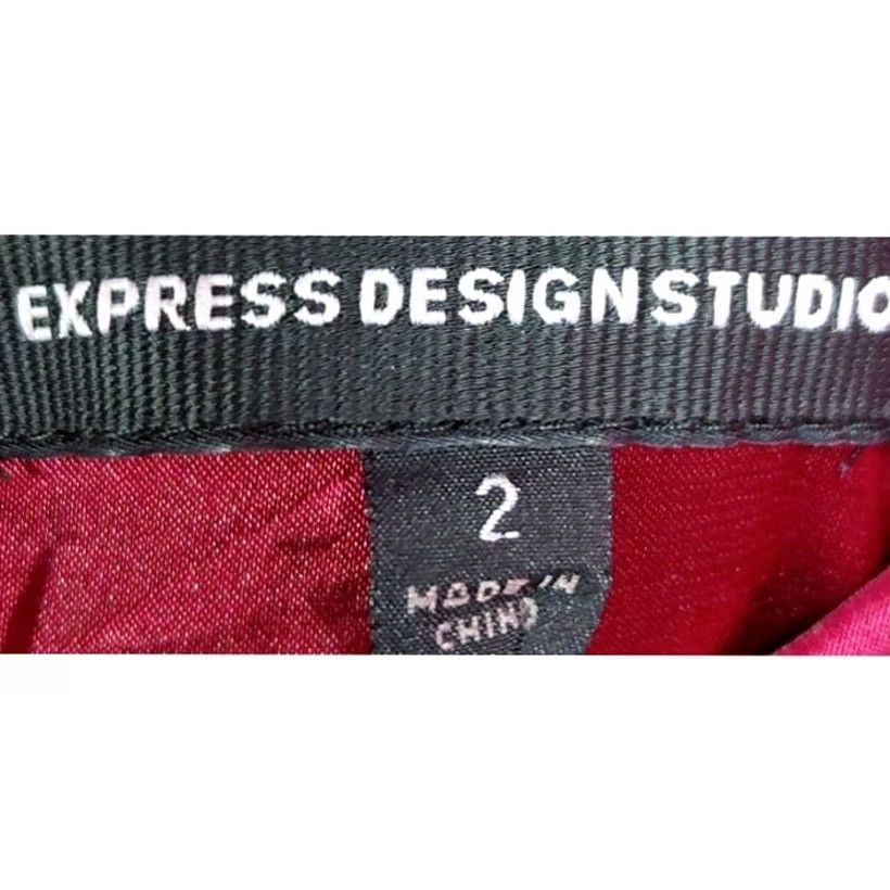 Express EXPRESS Silk Blend Dress Pink Solid Sleeveless Knee Length Size 2 Womens V-Neck Party Cocktail Dress Size XS / US 0-2 / IT 36-38 - 3 Thumbnail