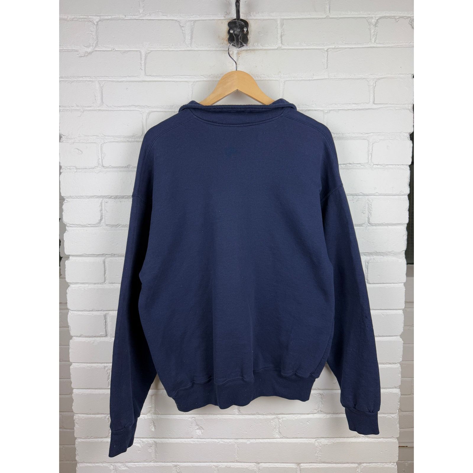 Vintage Vintage Russell Athletic 1/2 Zip Sweatshirt XL Navy Blue Size US XL / EU 56 / 4 - 2 Thumbnail
