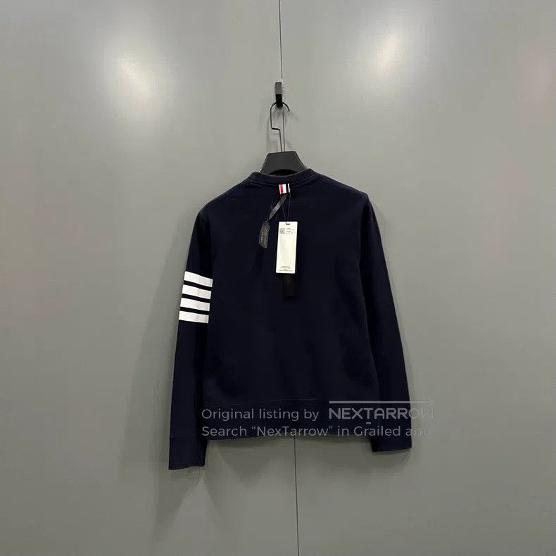 Thom Browne Thom Browne Blue-gray hoodie with four stripes Size US L / EU 52-54 / 3 - 2 Thumbnail