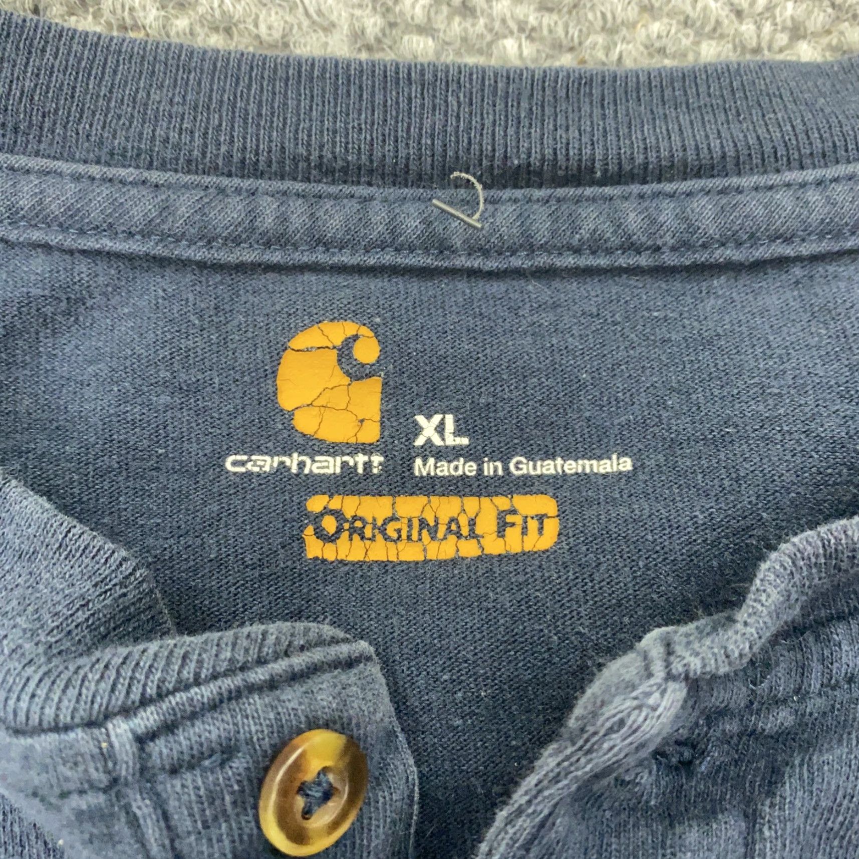 Carhartt Carhartt Henley Shirt Mens XL Blue Long Sleeve Pocket Workwear Original Fit Size US XL / EU 56 / 4 - 5 Thumbnail