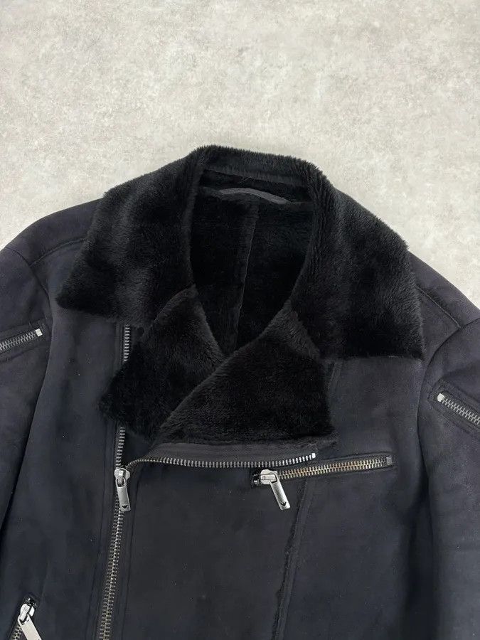 Emporio Armani AW2001 Emporio Armani Dark Navy Shearling Tornado Zip Jacket Size US M / EU 48-50 / 2 - 6 Thumbnail