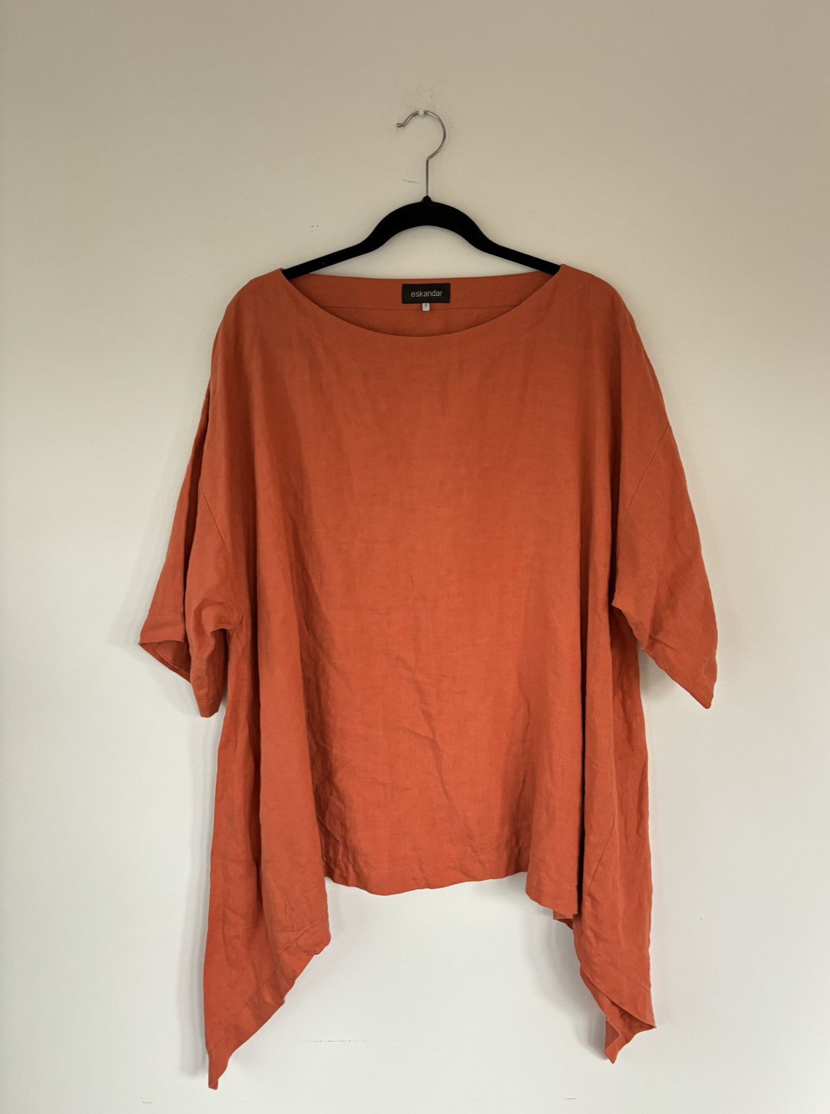 Designer × Vintage × eskandar Eskandar Linen Smock Pullover Boat Neck Shirt Oversized Long Size ONE SIZE - 1 Thumbnail