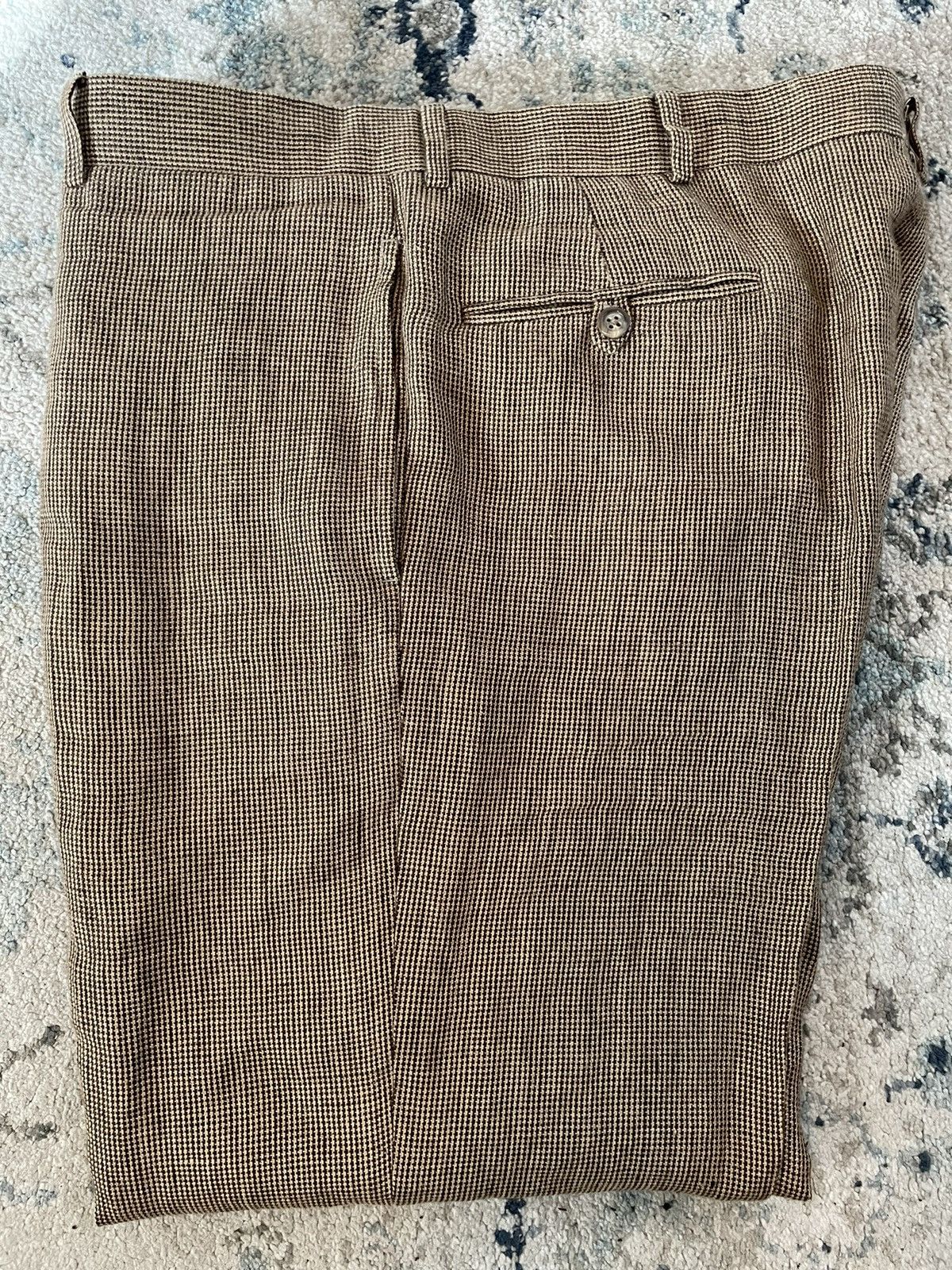 Polo Ralph Lauren × Vintage Mini Houndstooth Check Flax Trouser Size US 38 / EU 54 - 1 Thumbnail